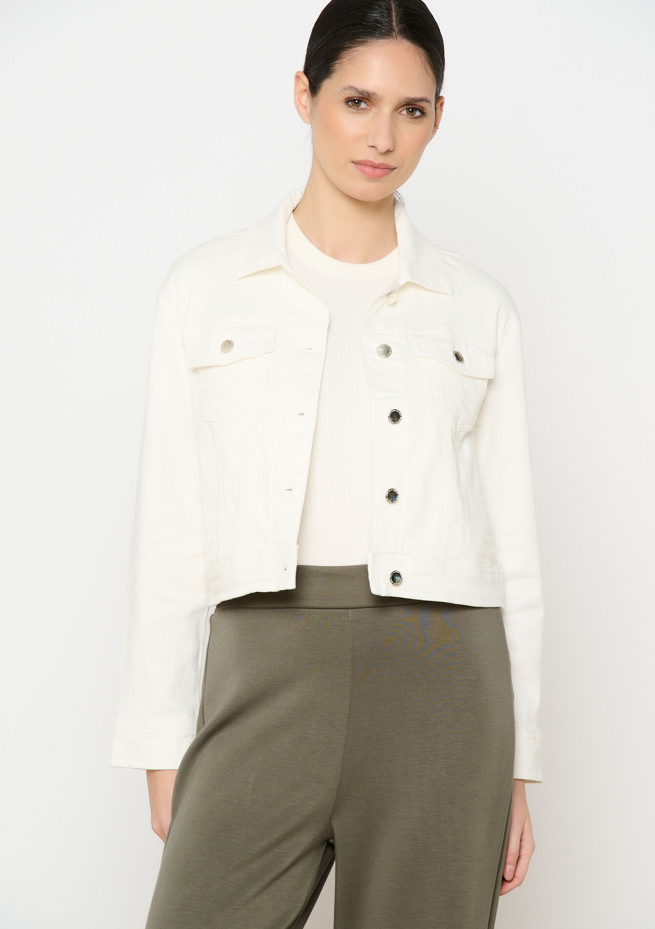 Twill jasje in katoen, Twill jasje in katoen - VANILLA WHITE - 09100986_1013