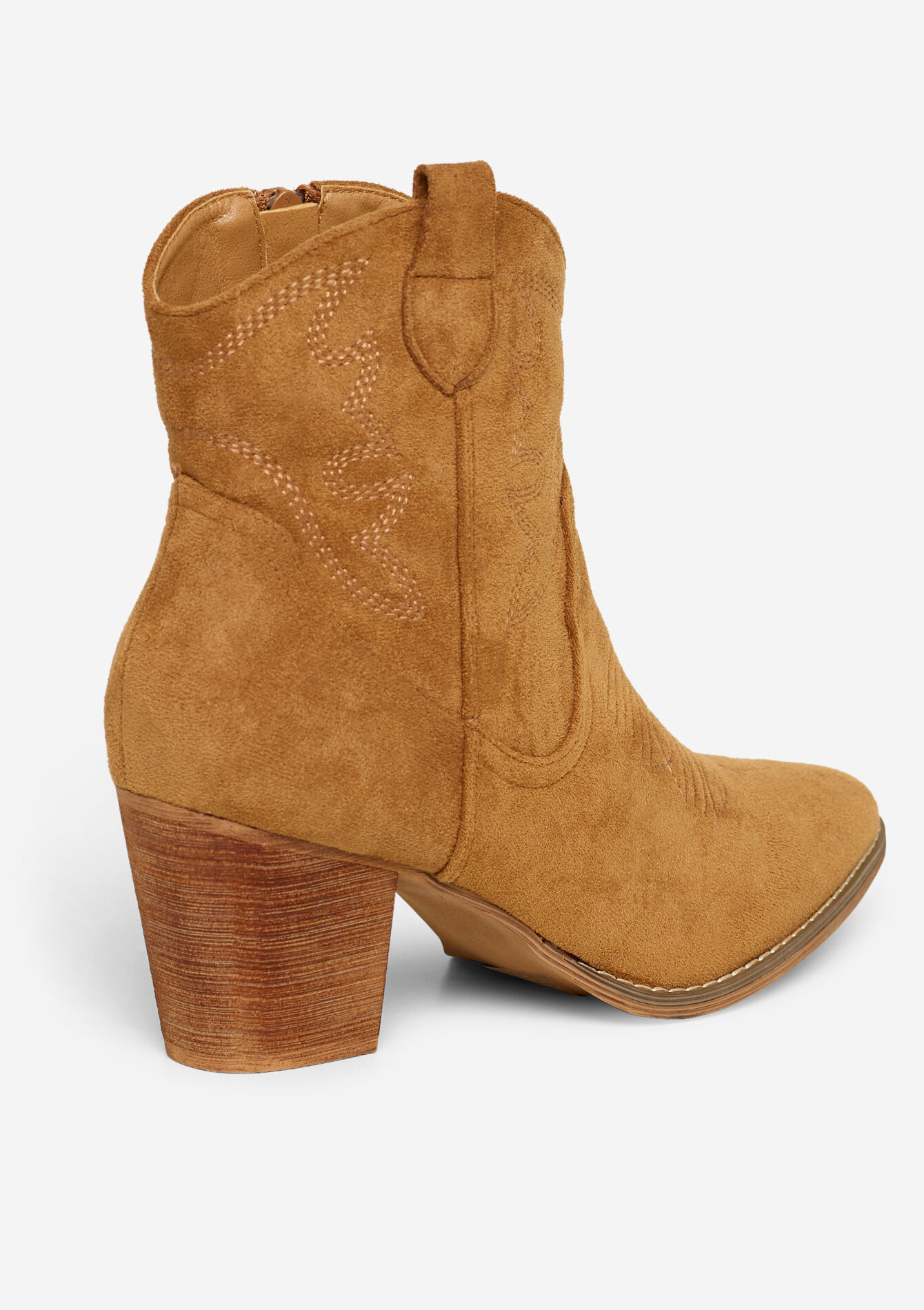 Suède western enkellaarsjes, Suède western enkellaarsjes - CAMEL - 13100308_950