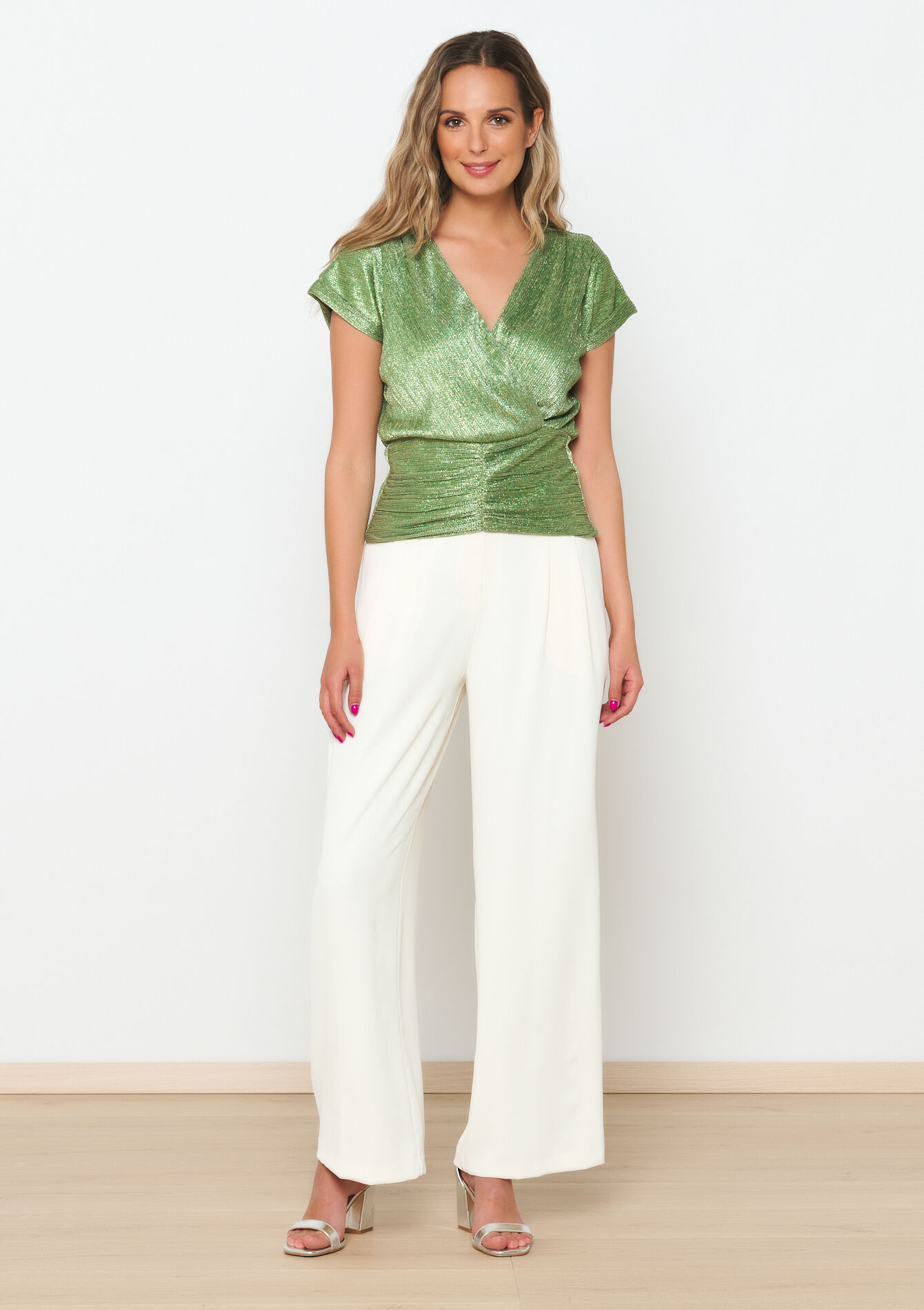 Glitterende wikkeltop, Glitterende wikkeltop - GREEN EMERALD - 02301589_4511