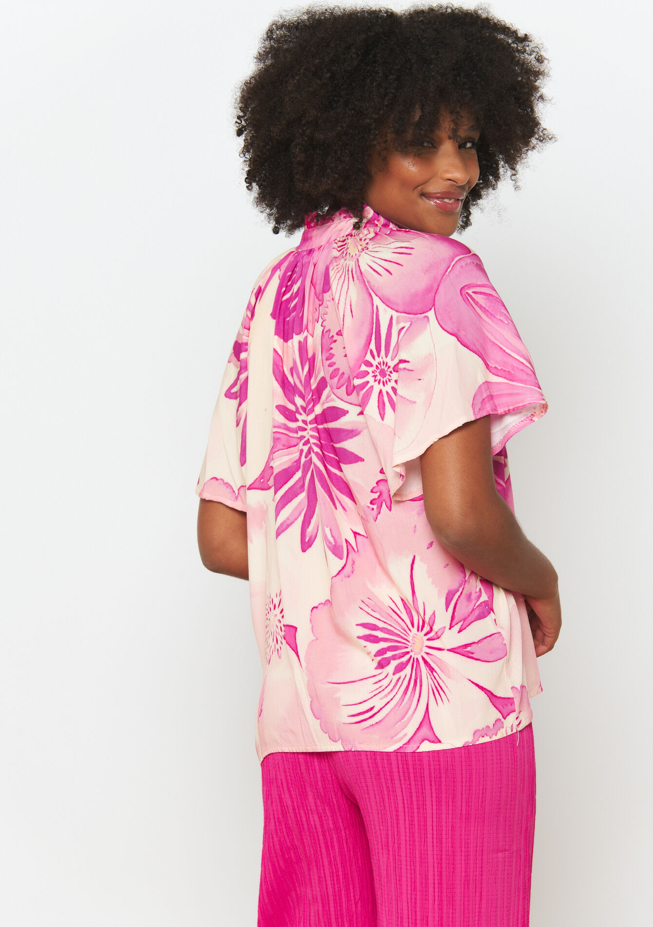 Blouse with floral print, Blouse with floral print - VANILLA WHITE - 05702561_1013