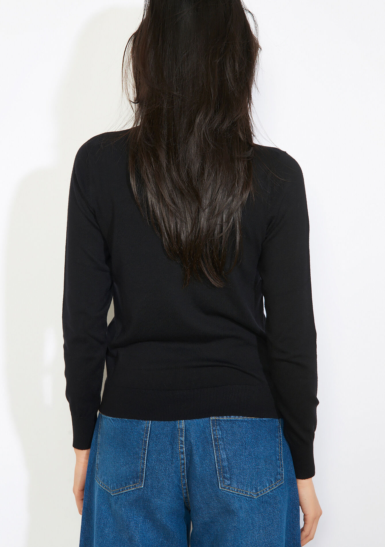 Fijne ronde hals trui, Fijne ronde hals trui - BLACK - 04007019_1119