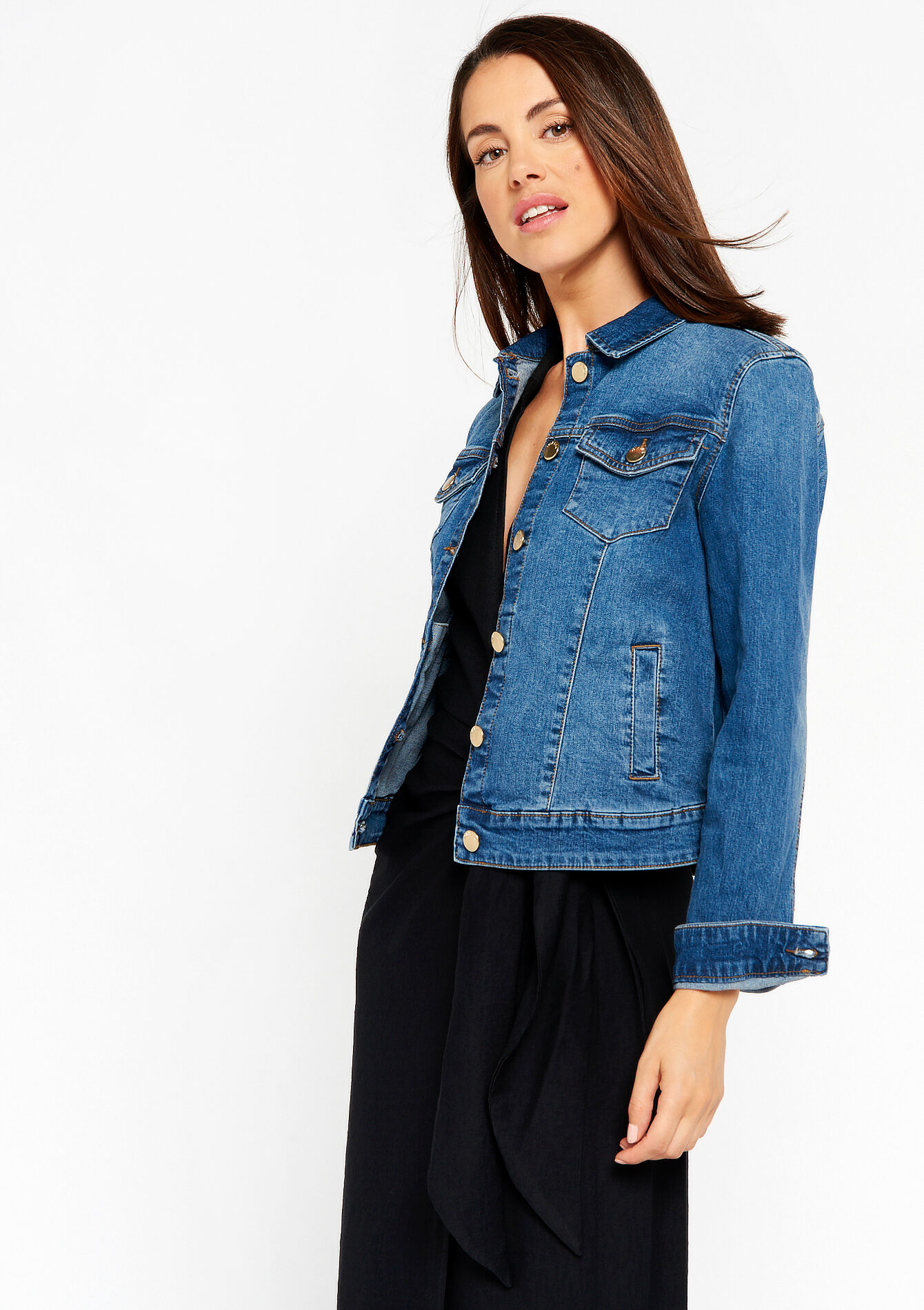 Veste classique en denim - MEDIUM BLUE - 09100757_500