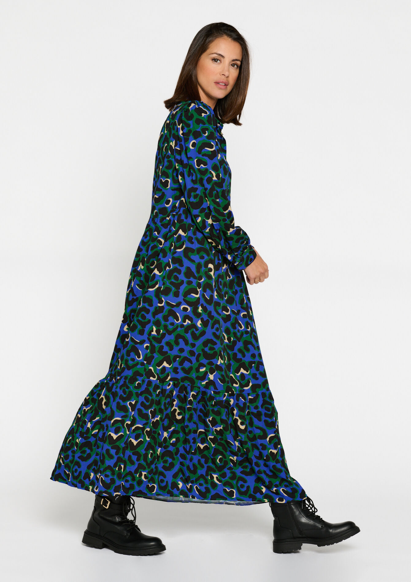 Leopard print maxi dress, Leopard print maxi dress - ELECTRIC BLUE - 08602189_1619