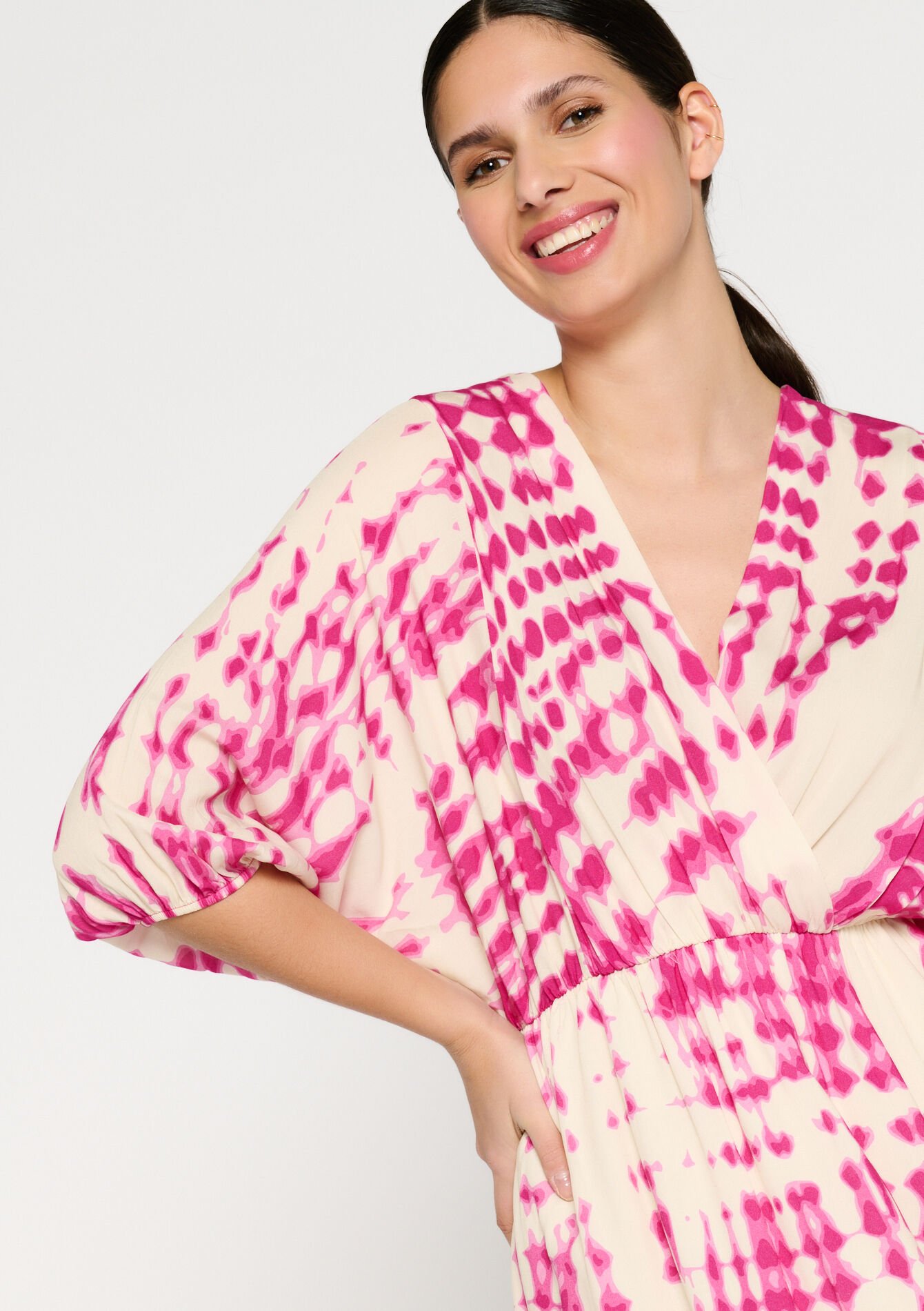 Maxi dress with tie-dye - FUCHSIA - 08602055_5626