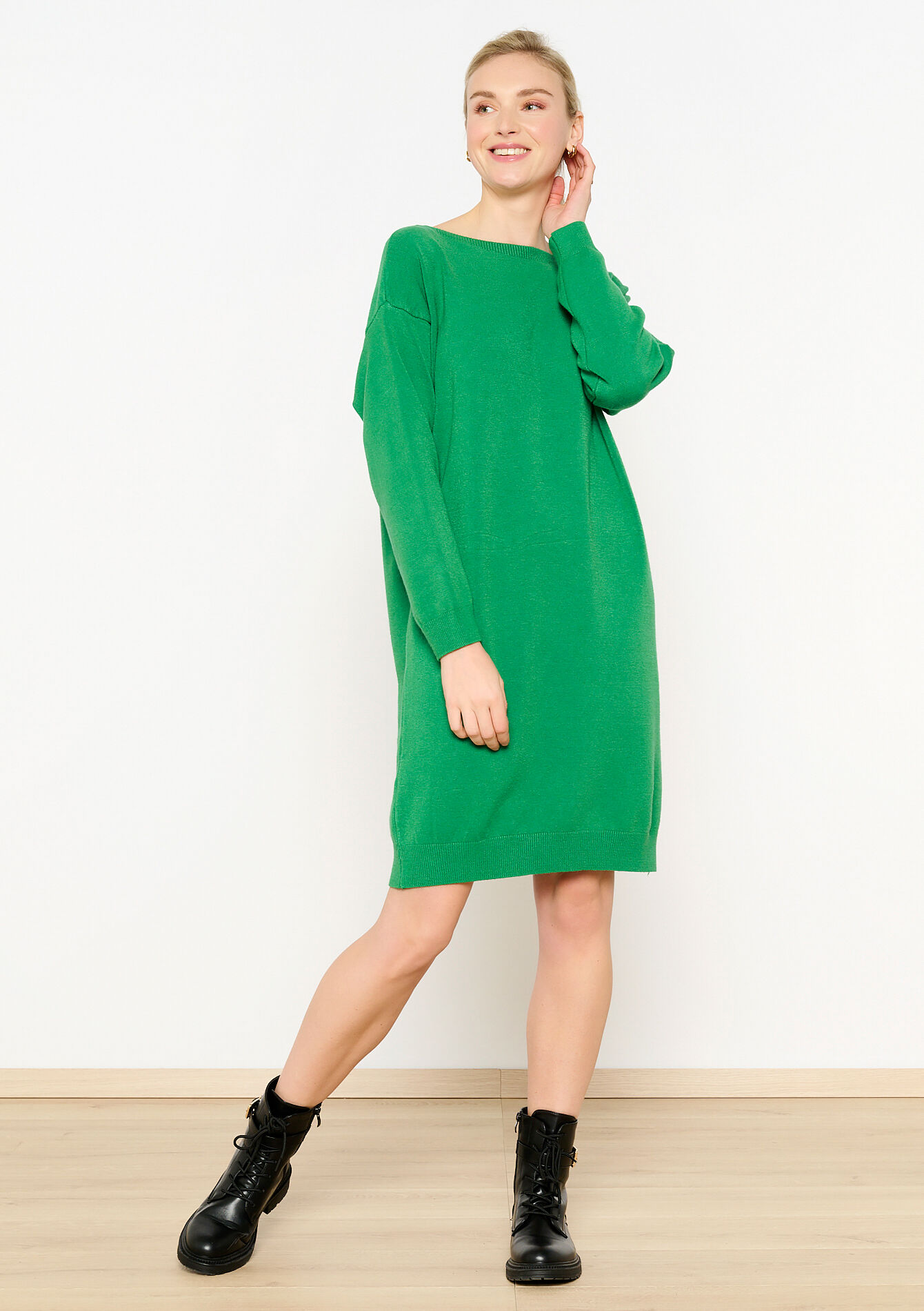 Oversized gebreide jurk, Oversized gebreide jurk - GREEN APPLE - 08103503_1783