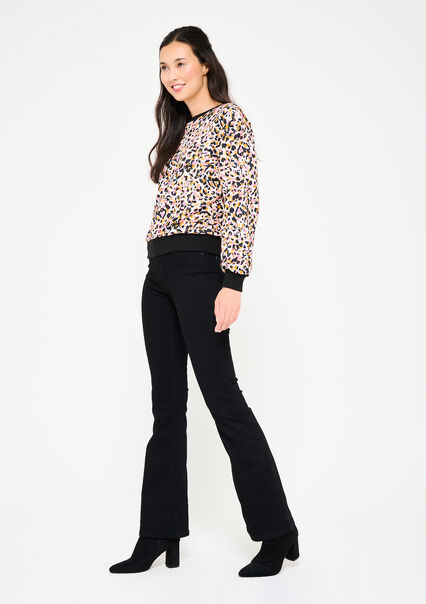 Sweatshirt with leopard print - BLACK - 03001653_1119