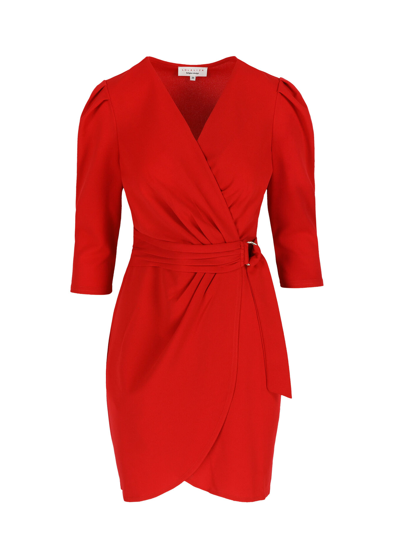Robe avec haut cache-coeur, Robe avec haut cache-coeur - RED LIPSTICK - 08103495_5310