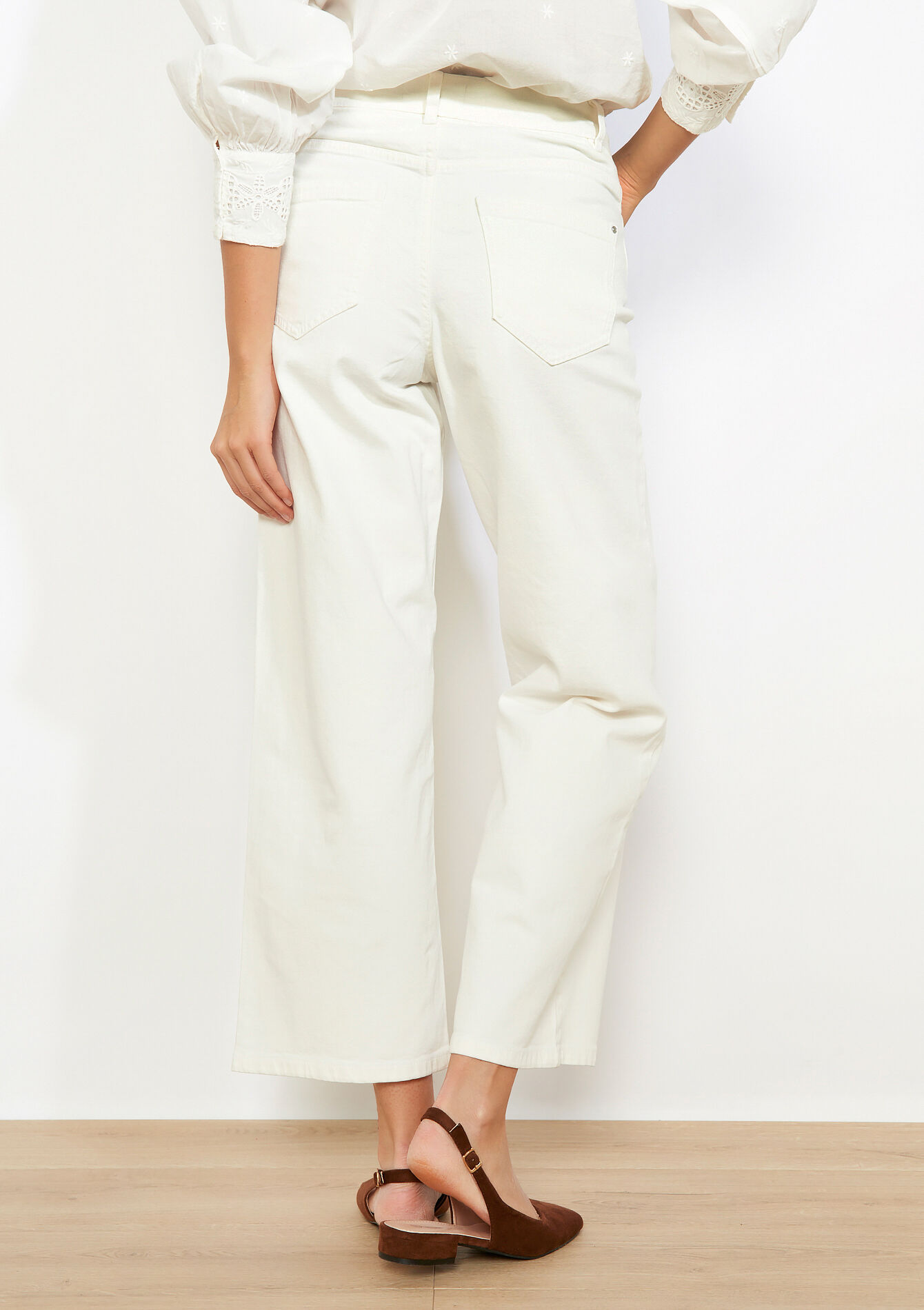 Hoge taille rechte broek - VANILLA WHITE - 06004660_1013