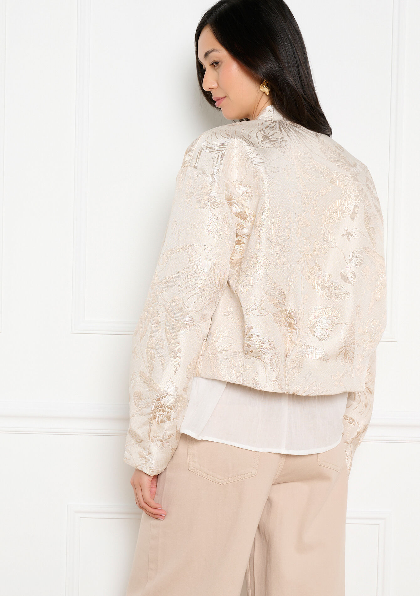 Jacquard zip jacket - VANILLA WHITE - 09101190_1013