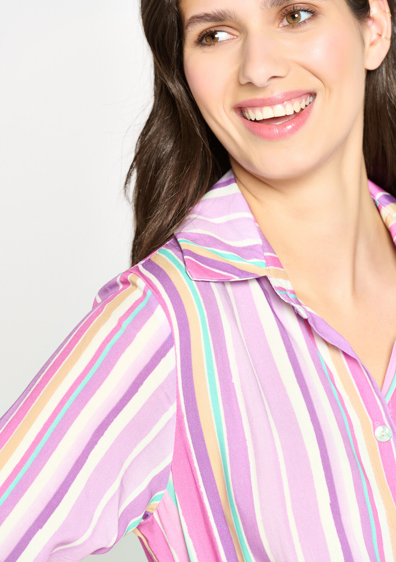Robe-chemise à rayures, Robe-chemise à rayures - PASTEL LILAC - 08602010_1493