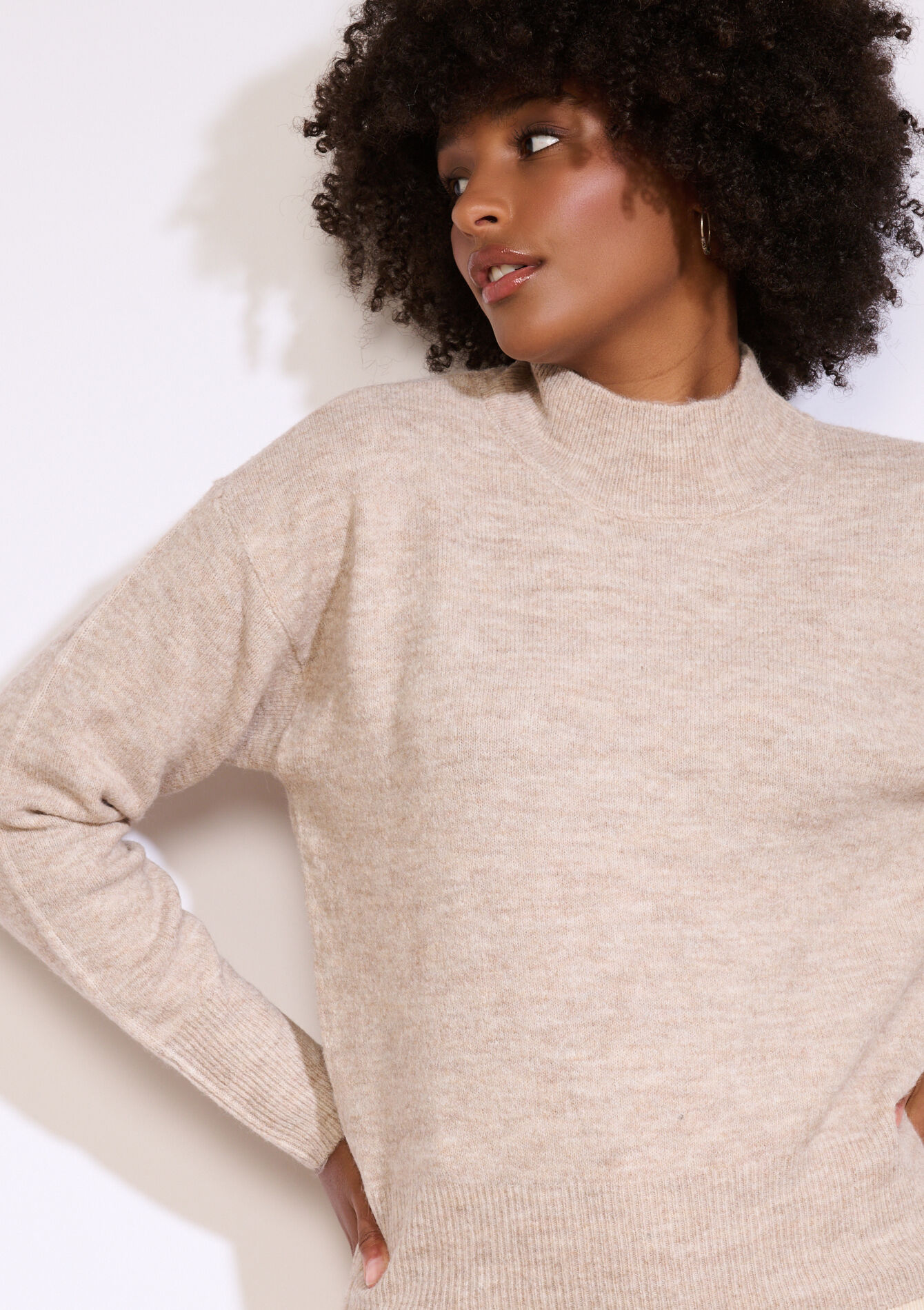 Zachte trui met col - BEIGE CHINE - 04006914_4025