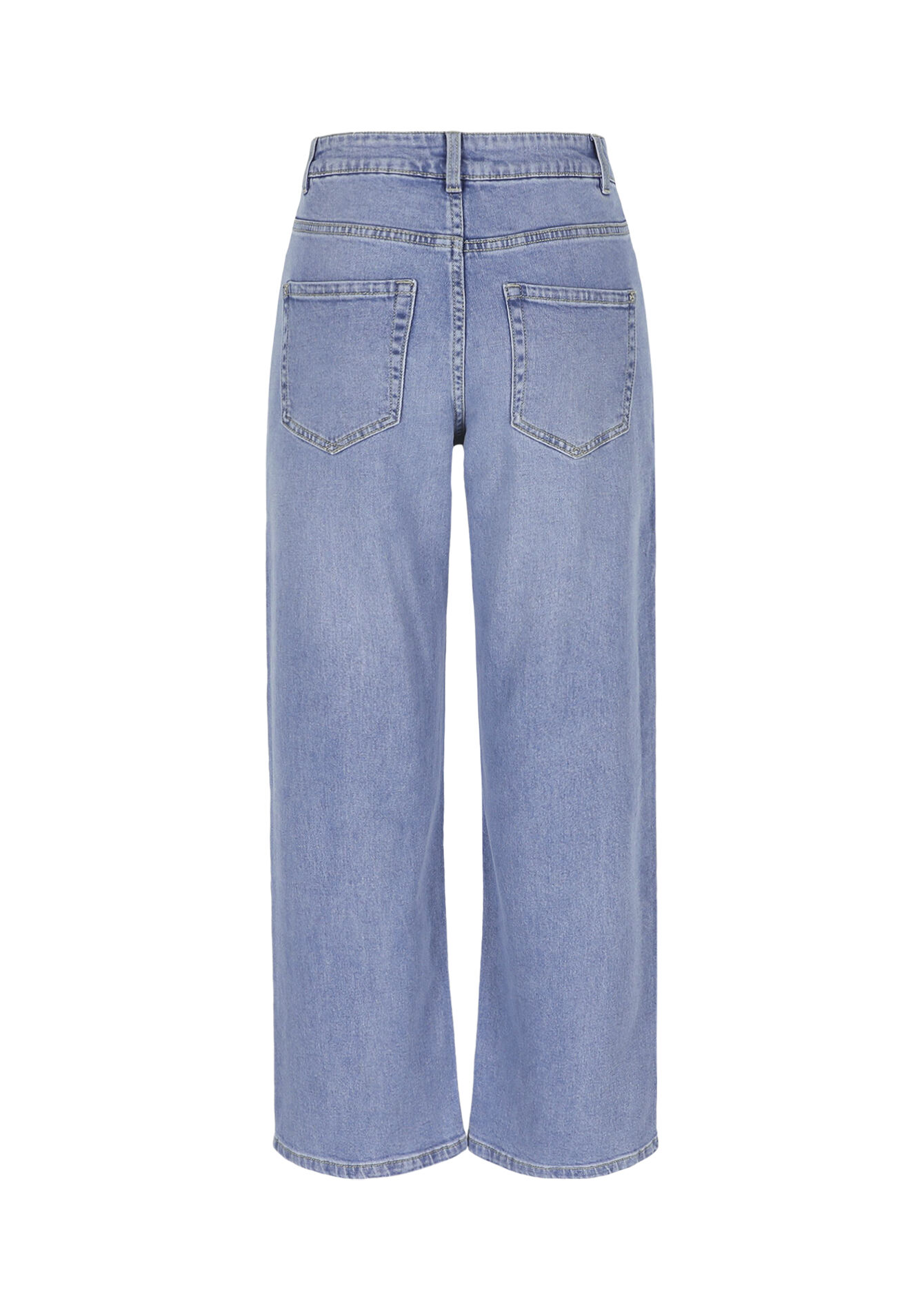 7/8 jeans met hoge taille - BLUE BLEACHED - 22000630_0502