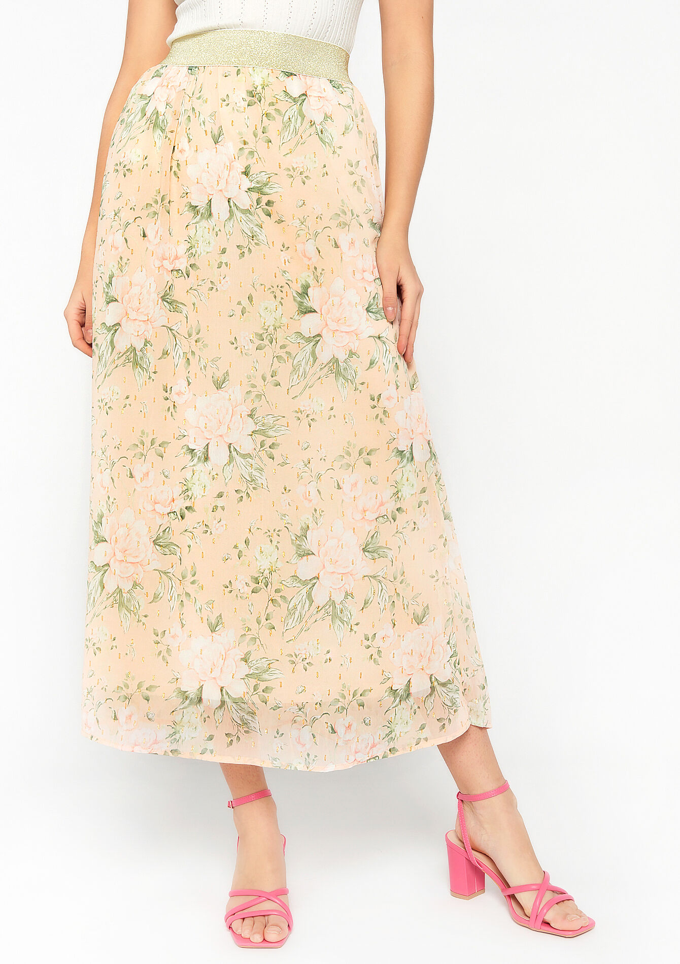 Maxirok met bloemenprint, Maxirok met bloemenprint - NAVY BASIC - 07101051