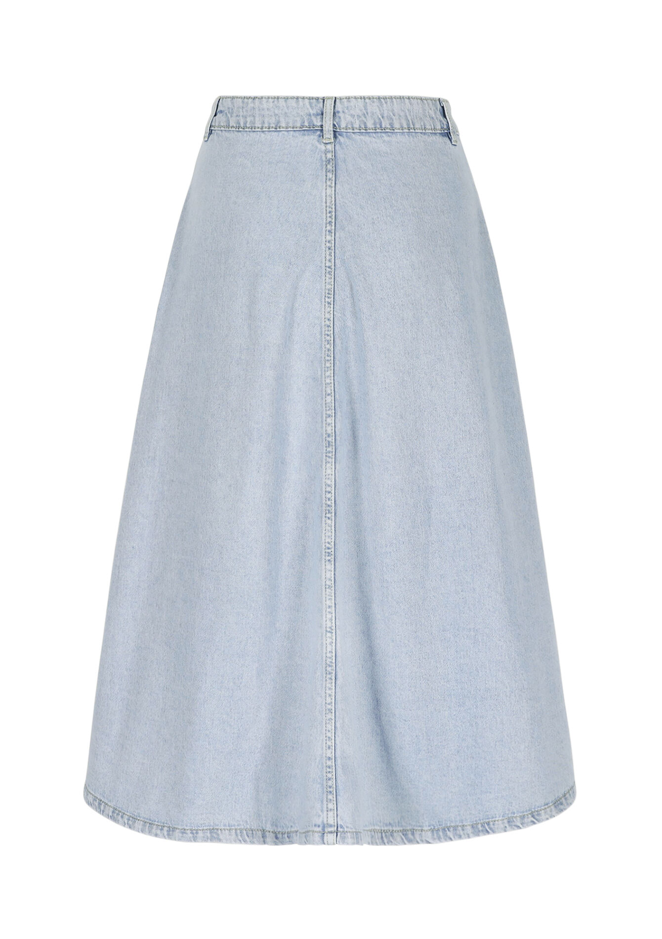Jupe midi en denim - BLUE BLEACHED - 07101414_0502