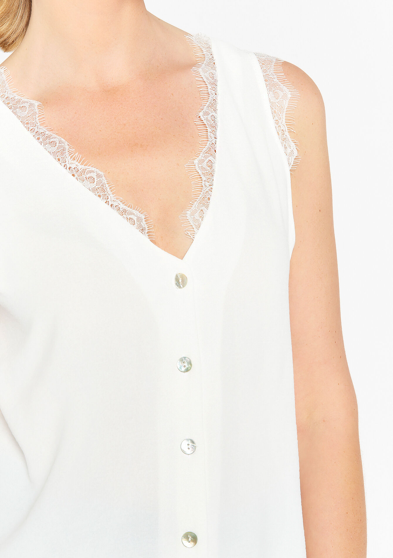 Top with lace detail - OPTICAL WHITE - 05702224_1019