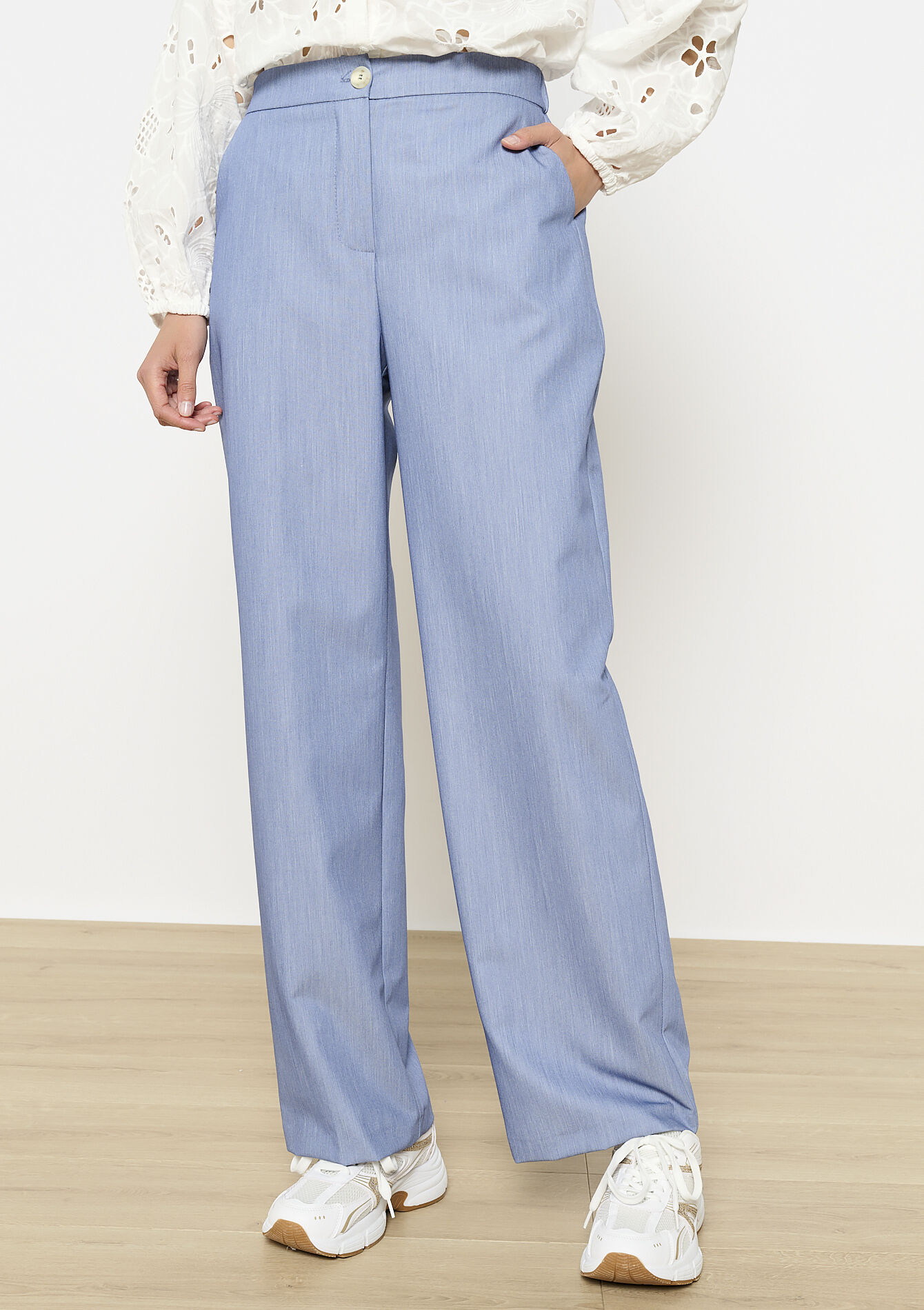 Rechte broek met zakken, Rechte broek met zakken - BLUE DENIM - 06100719_1638