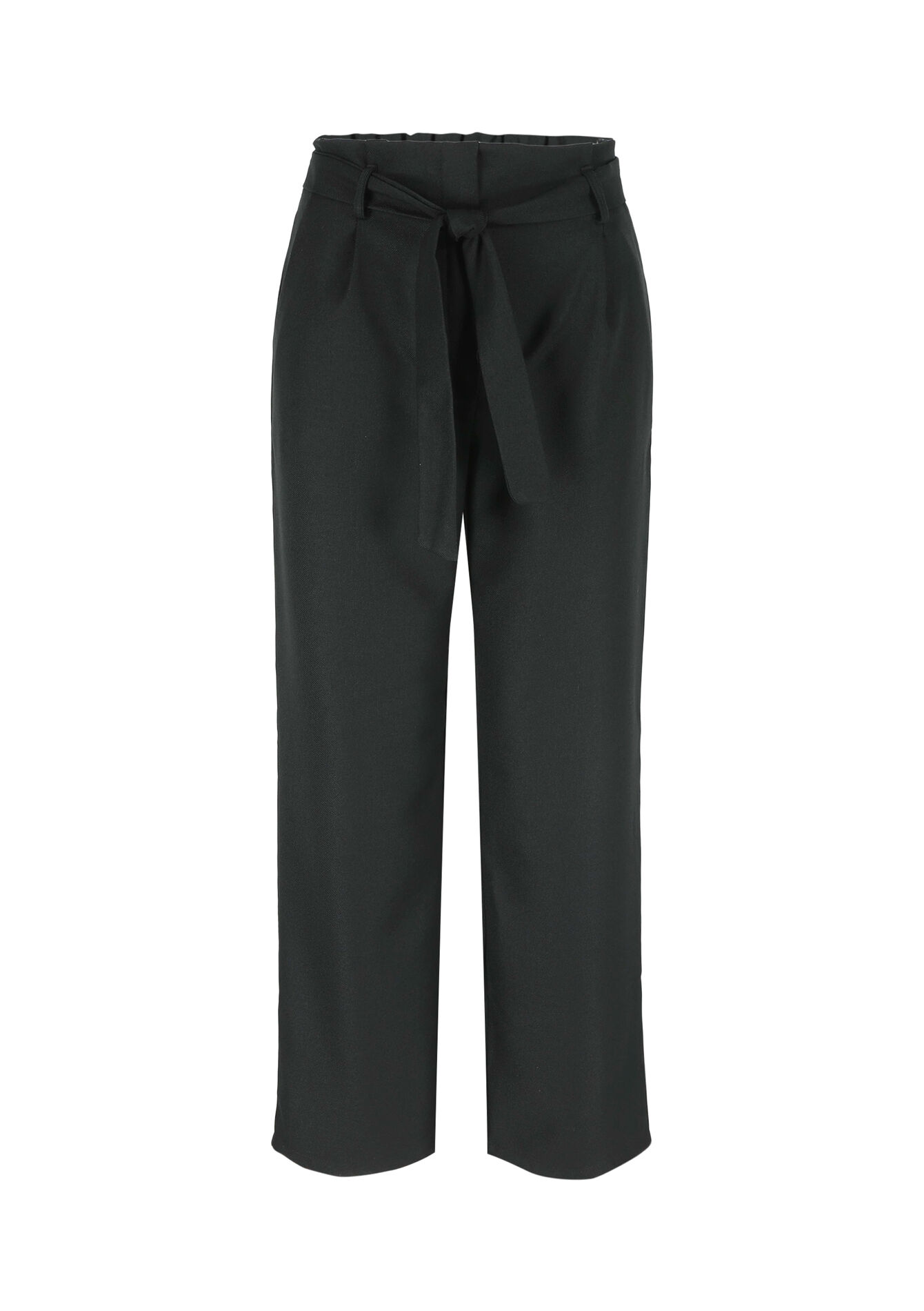 Paperbag broek in keperstof, Paperbag broek in keperstof - BLACK - 06600933_1119