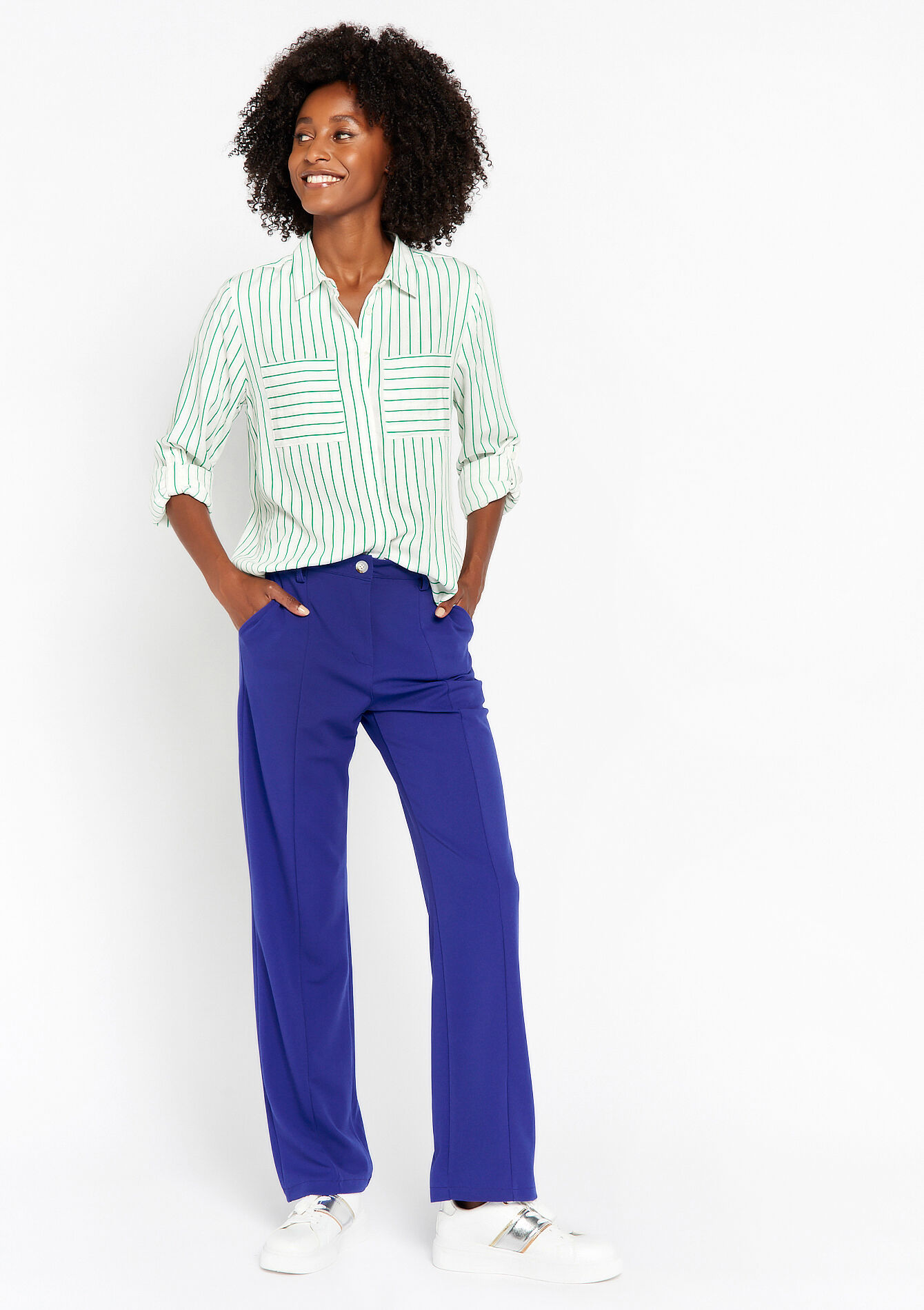 Striped shirt, Striped shirt - GREEN APPLE - 05702257_1783