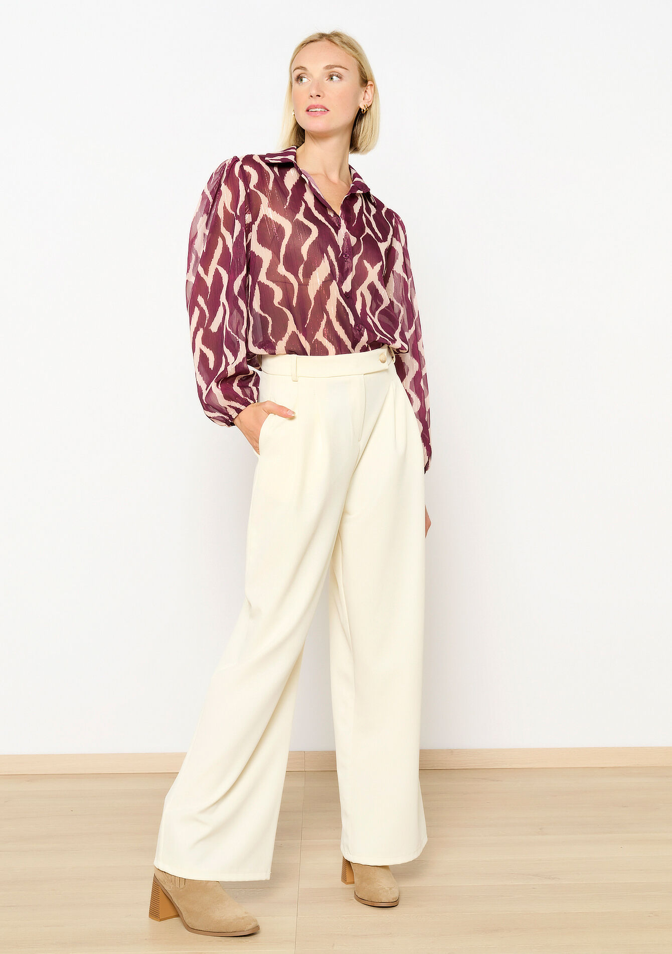 Chemise en voile à imprimé, Chemise en voile à imprimé - BORDEAUX WINE - 05702696_5514