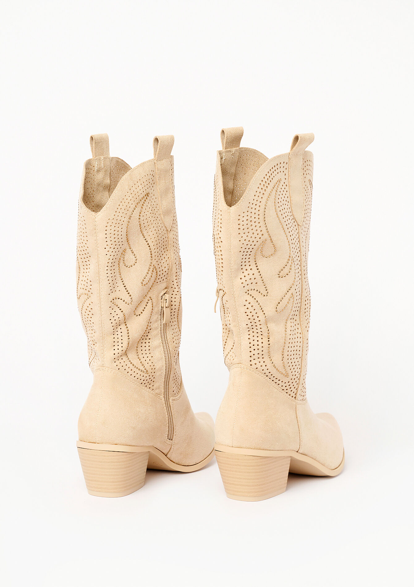 Bottes cowboy avec strass - LT BEIGE - 13100260_2527