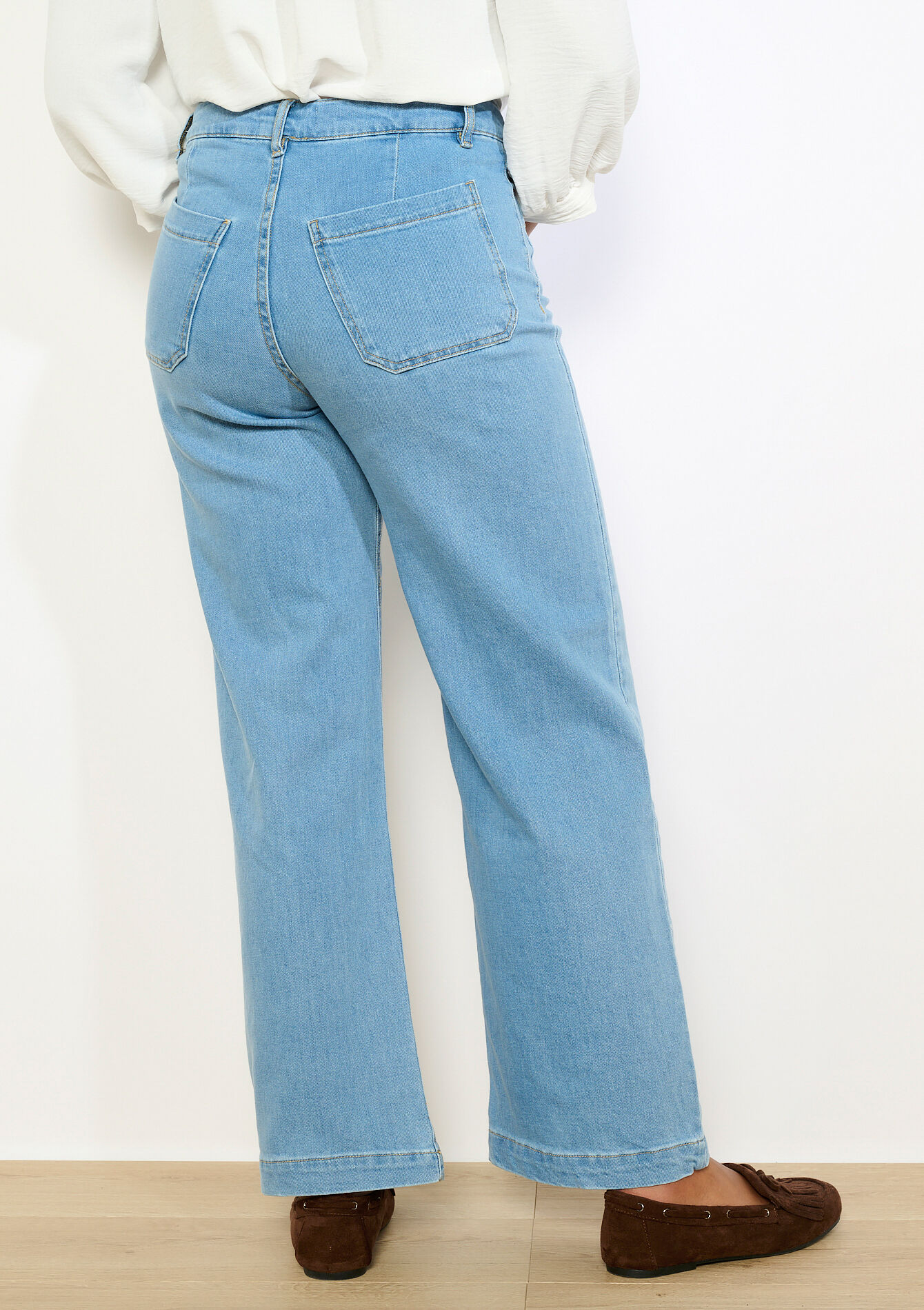 Jean large raccourci, Jean large raccourci - BLUE BLEACHED - 22000659_0502