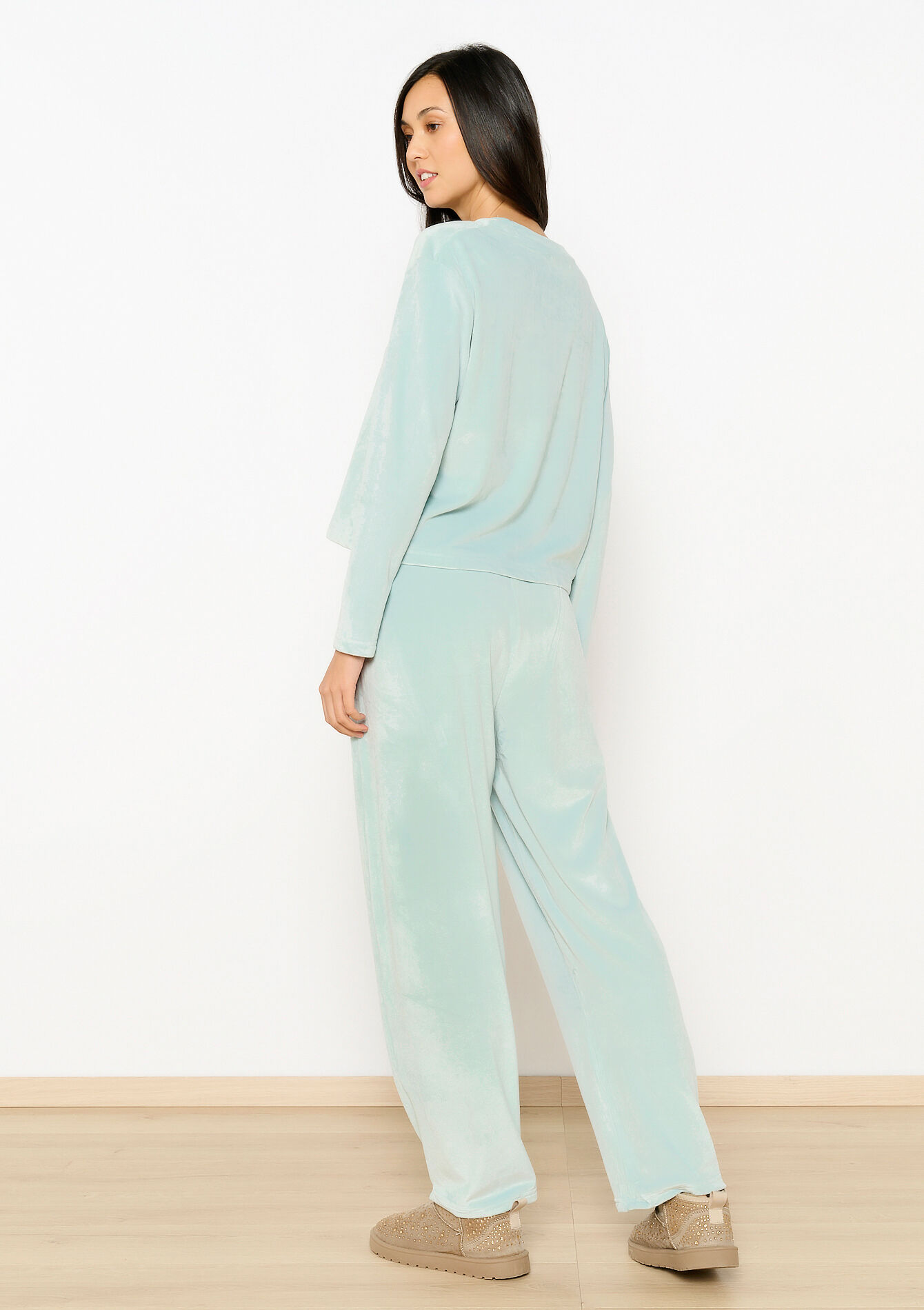 Velour pyjamas - MINT GREEN - 02100270_1723