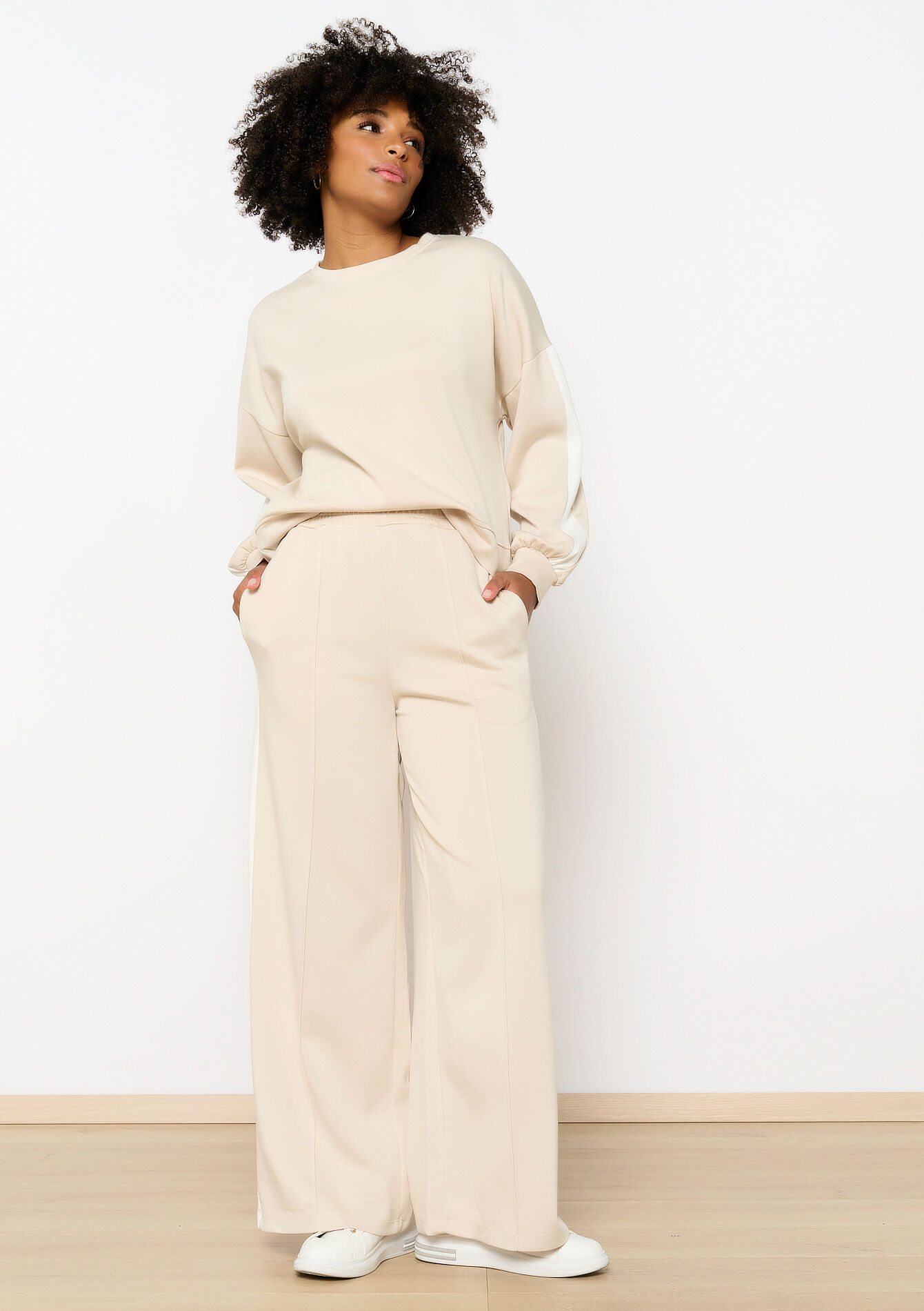 Pantalon de survêtement avec rayure, Pantalon de survêtement avec rayure - LT BEIGE - 15100322_2527