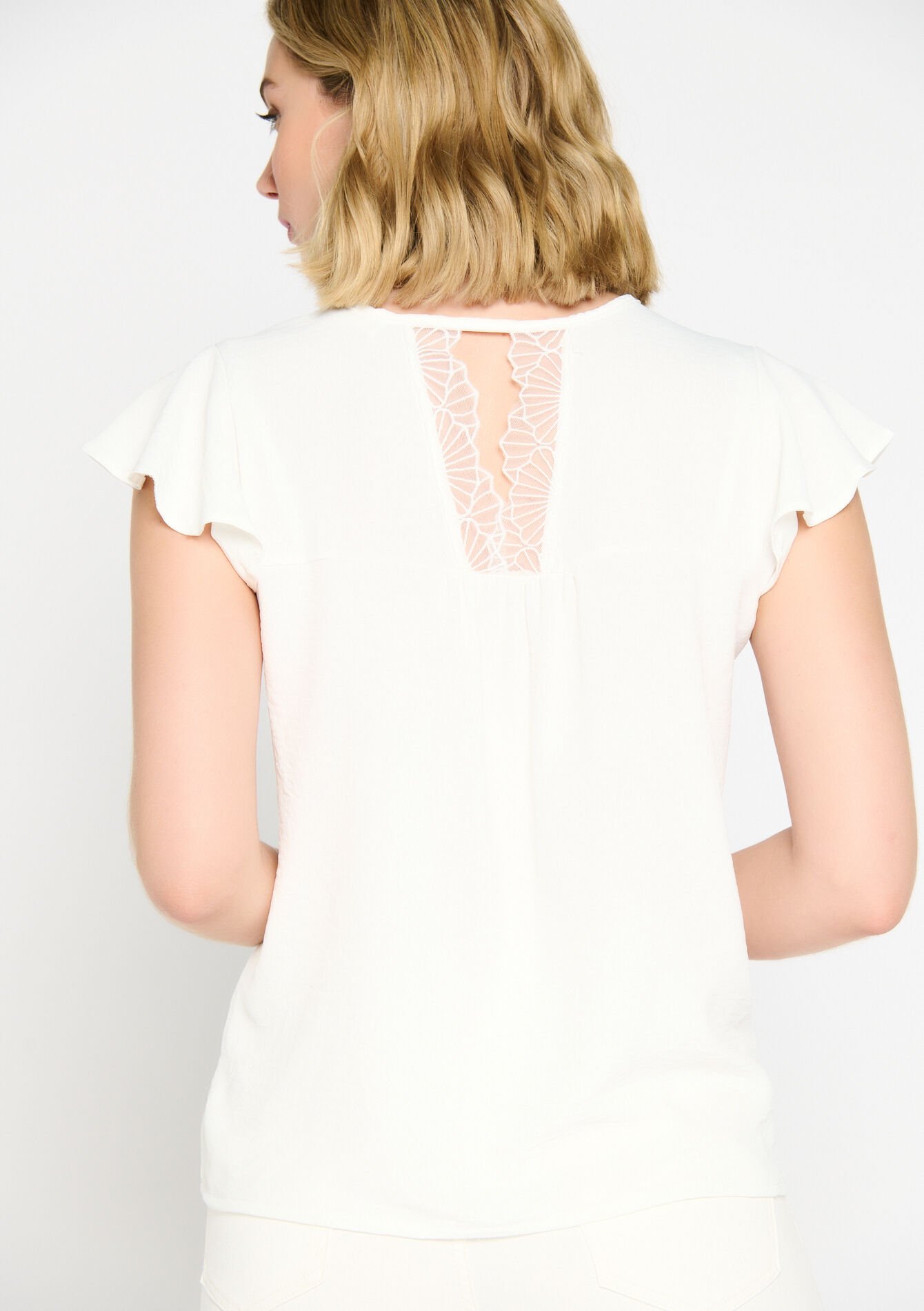 Blouse à manches papillon, Blouse à manches papillon - OPTICAL WHITE - 05702179_1019