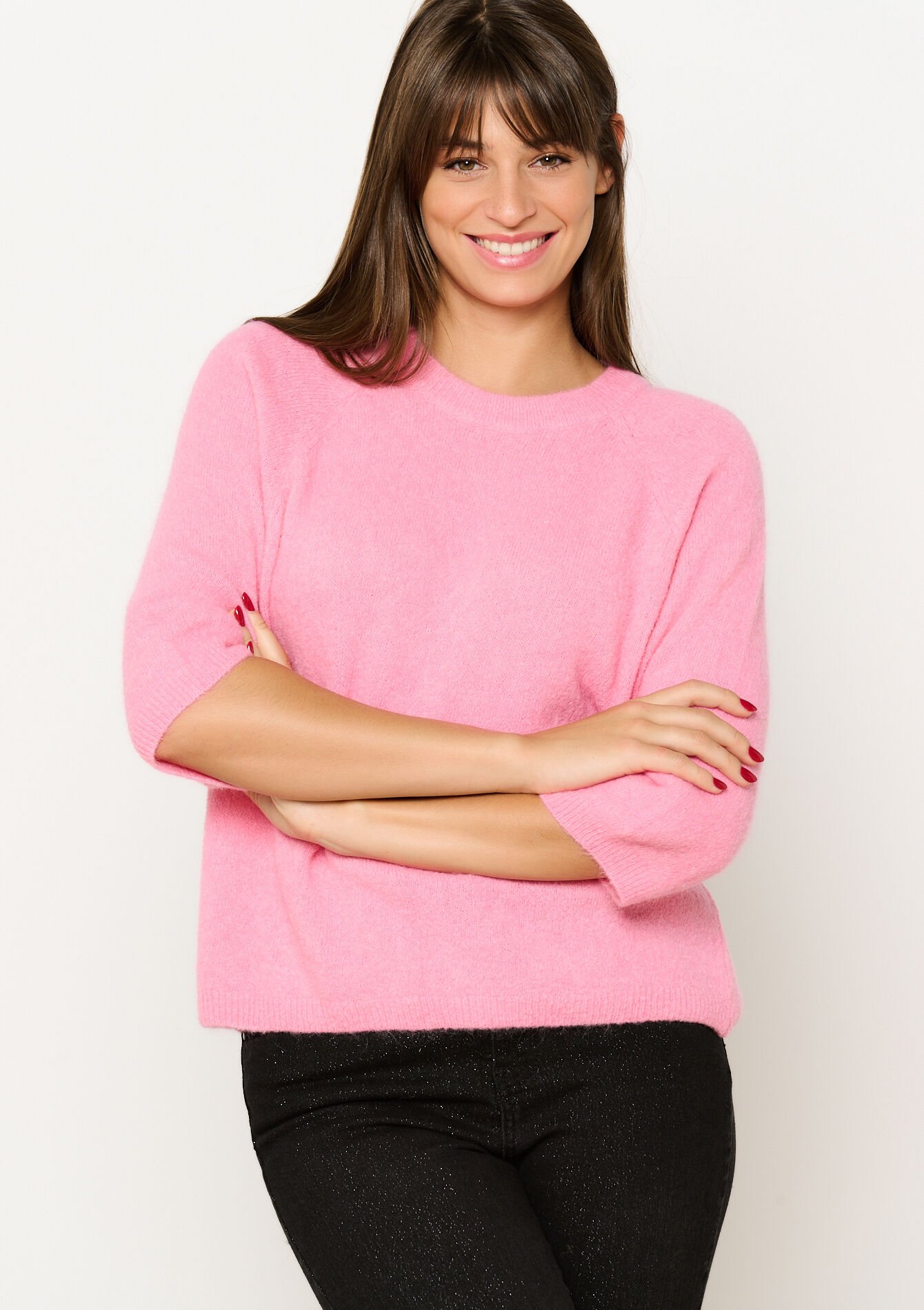 Trui van alpacawol - PINK BUBBLEGUM - 04006700_1477