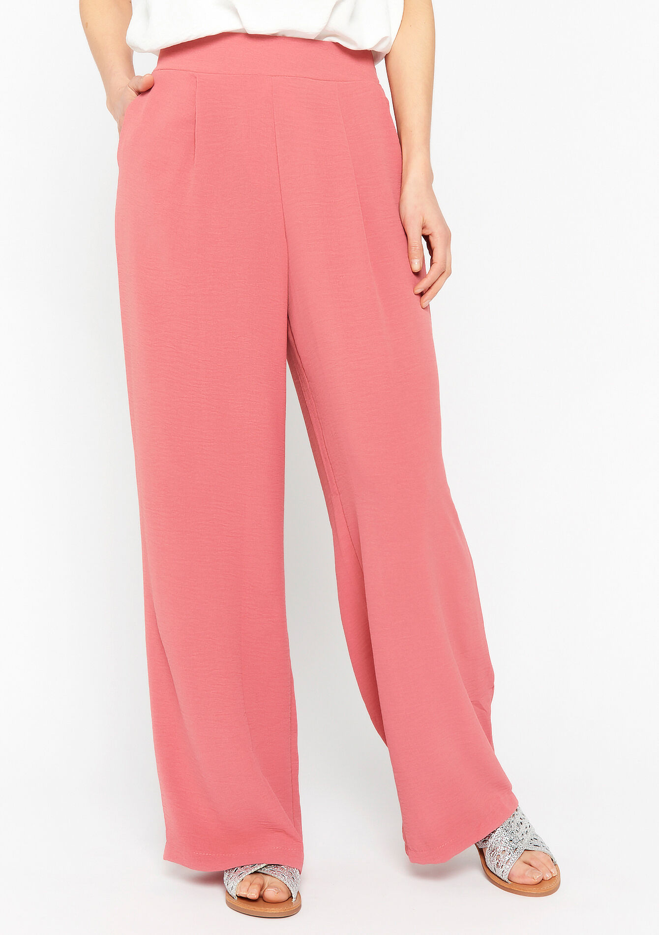 Broek met wijde pijpen, Broek met wijde pijpen - COSMETIC PINK - 06600732_5733