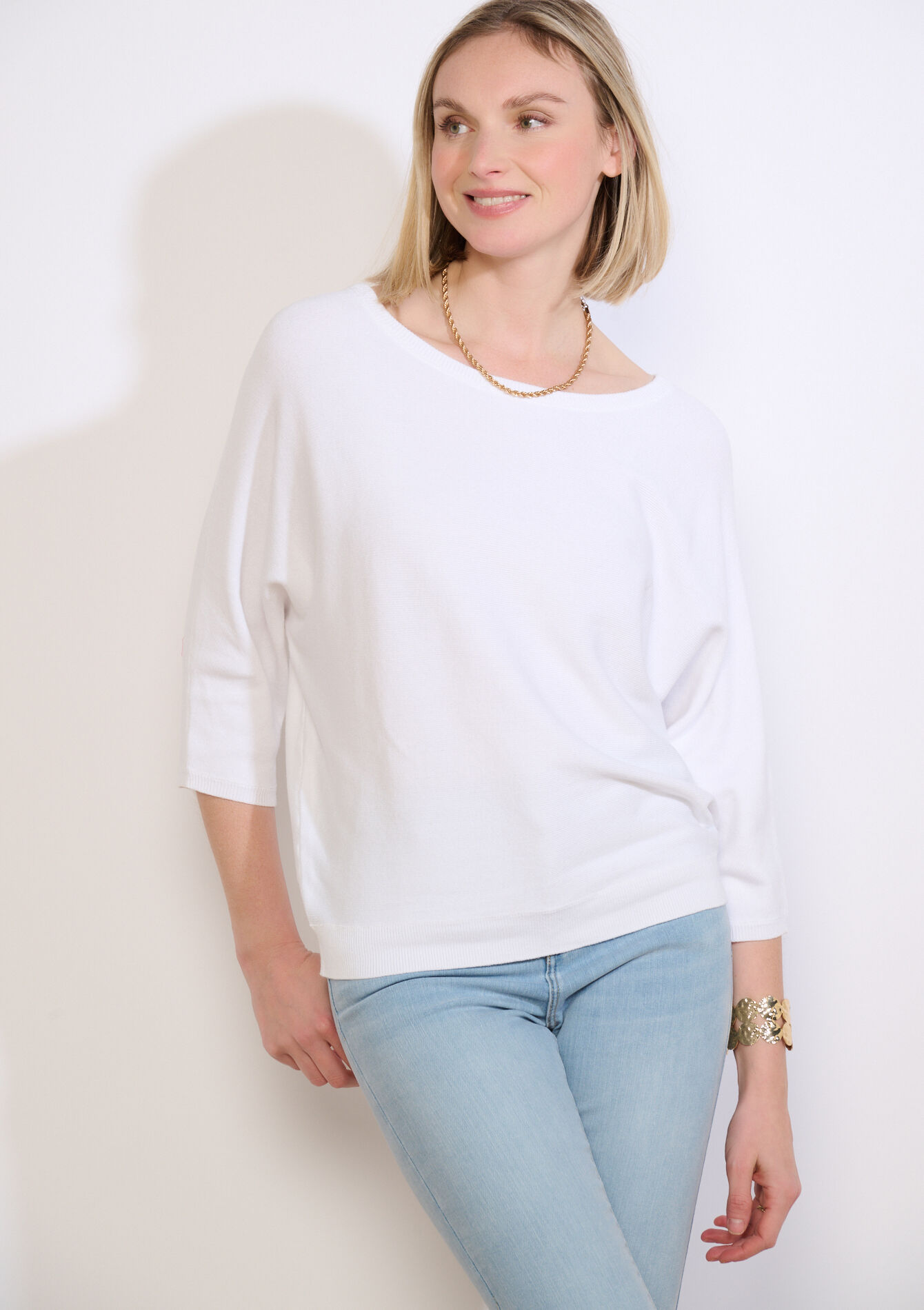 Relaxed boat-neck knit - OFFWHITE - 04007018