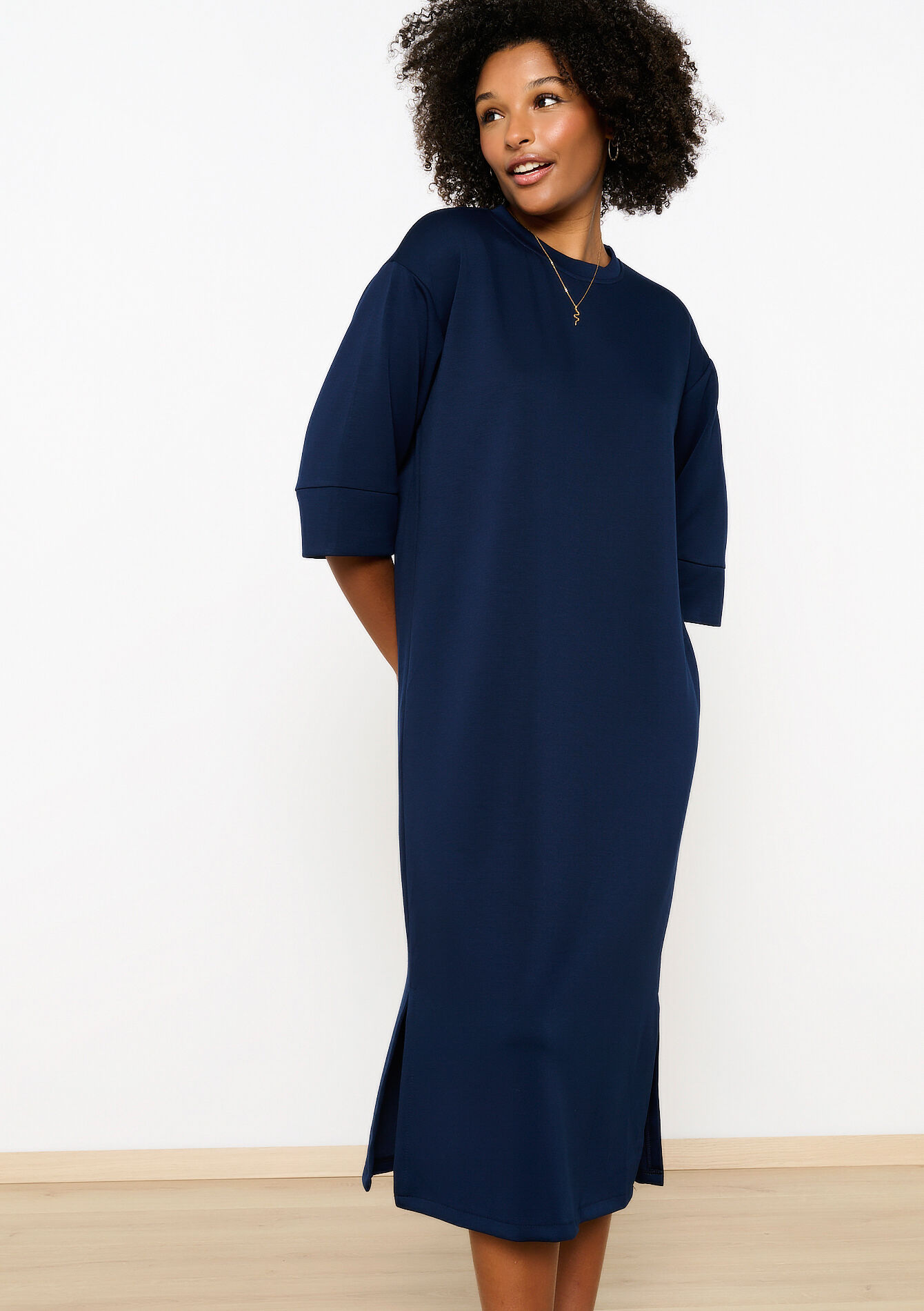 Rechte trui-jurk - NAVY BASIC - 08103914_2723