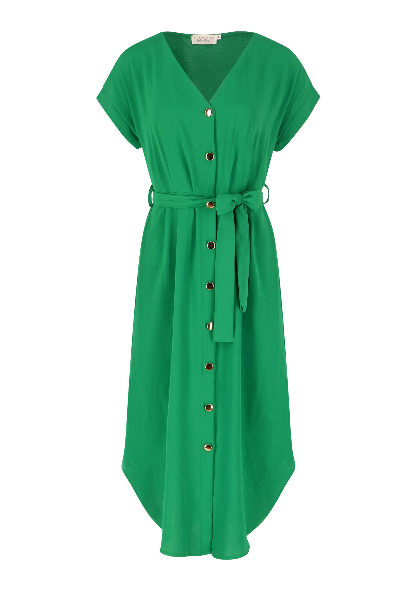 Maxi-jurk met knopen, Maxi-jurk met knopen - GREEN APPLE - 08601960_1783