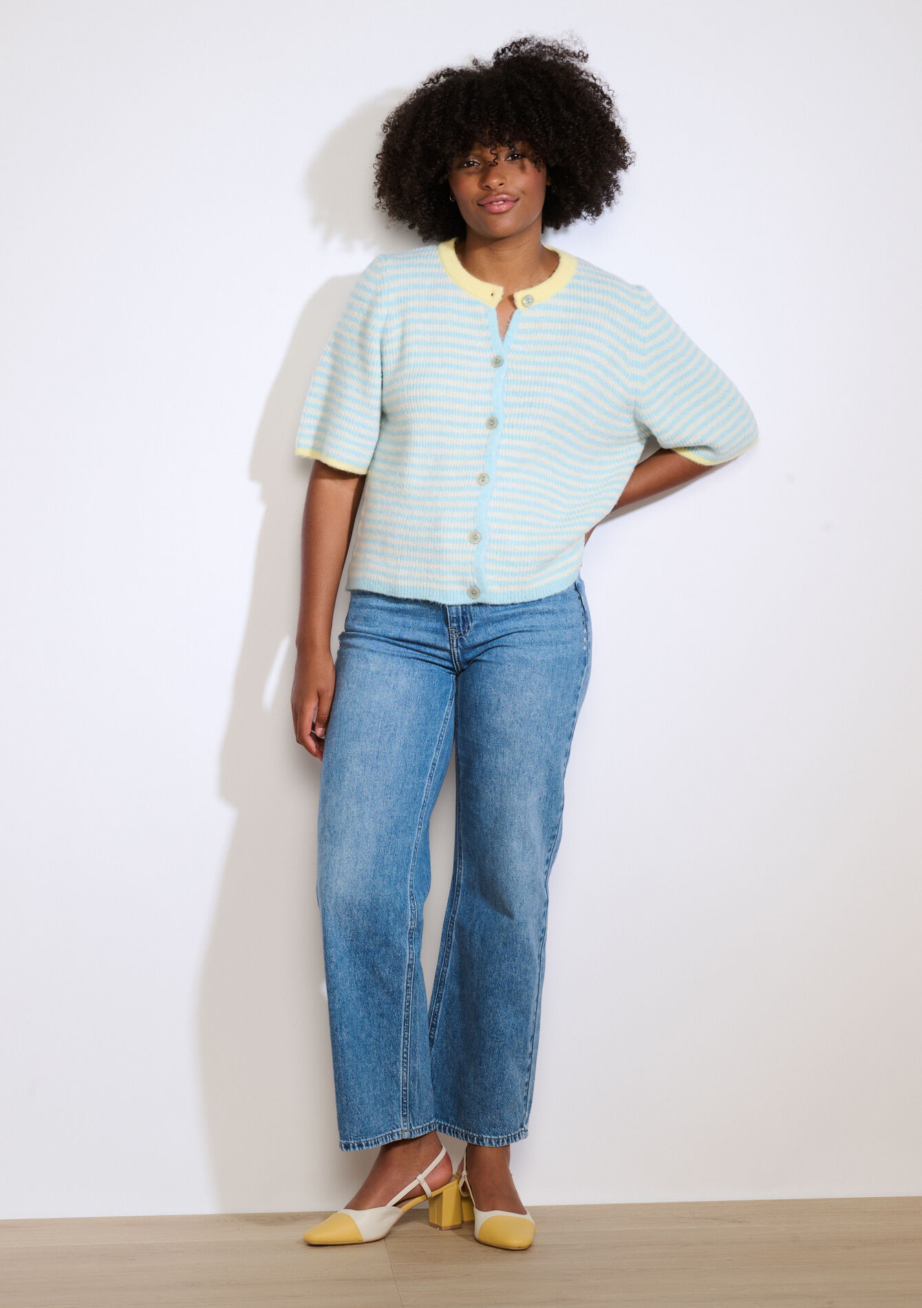 Delicate striped cardigan, Delicate striped cardigan - LT BLUE - 04101336_2519