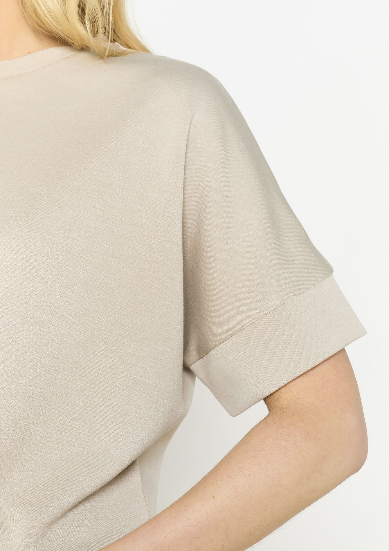 T-shirt in sweatstof - TAUPE - 15100315_1021