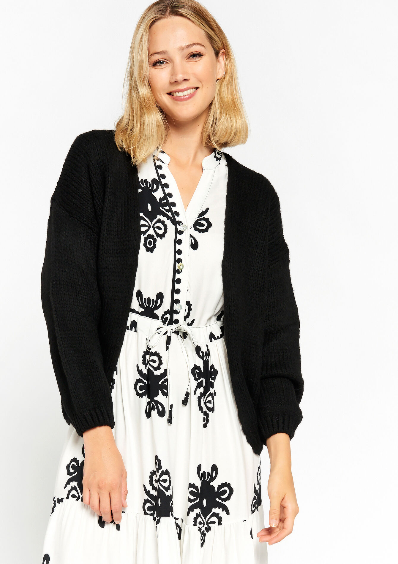 Open cardigan, Open cardigan - BLACK - 04101077_1119