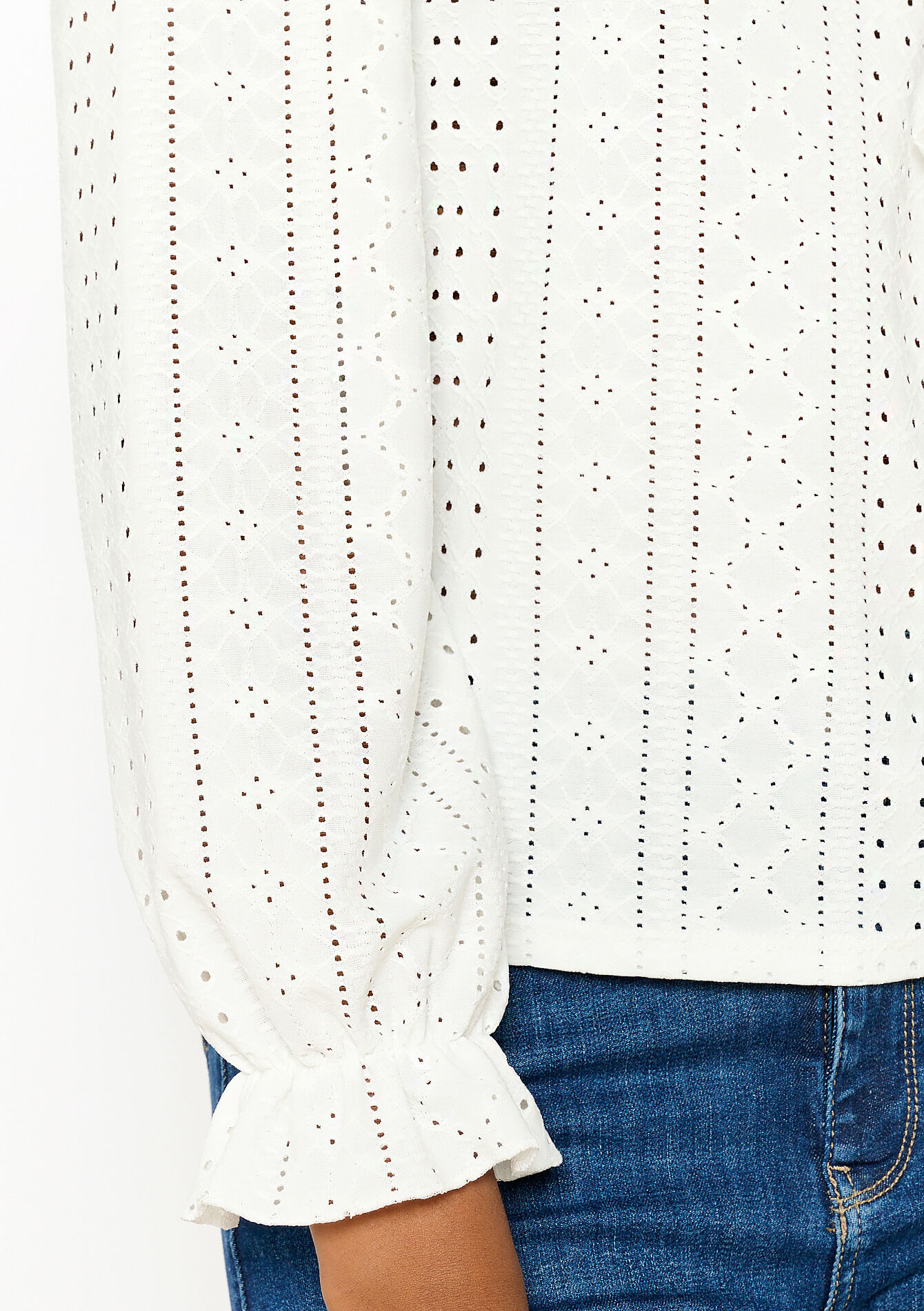 Blouse met broderie anglaise - OFFWHITE - 02400293_1001