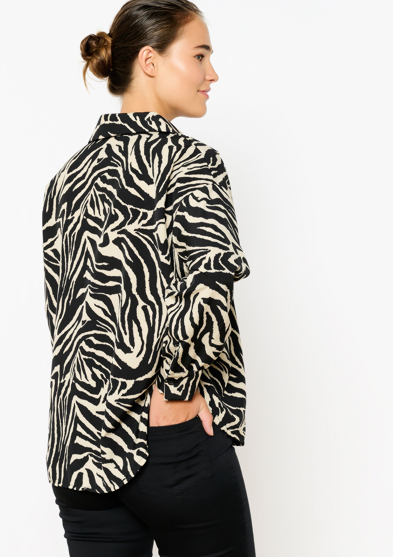 Shirt with zebra print, Shirt with zebra print - BLACK - 05702637_1119