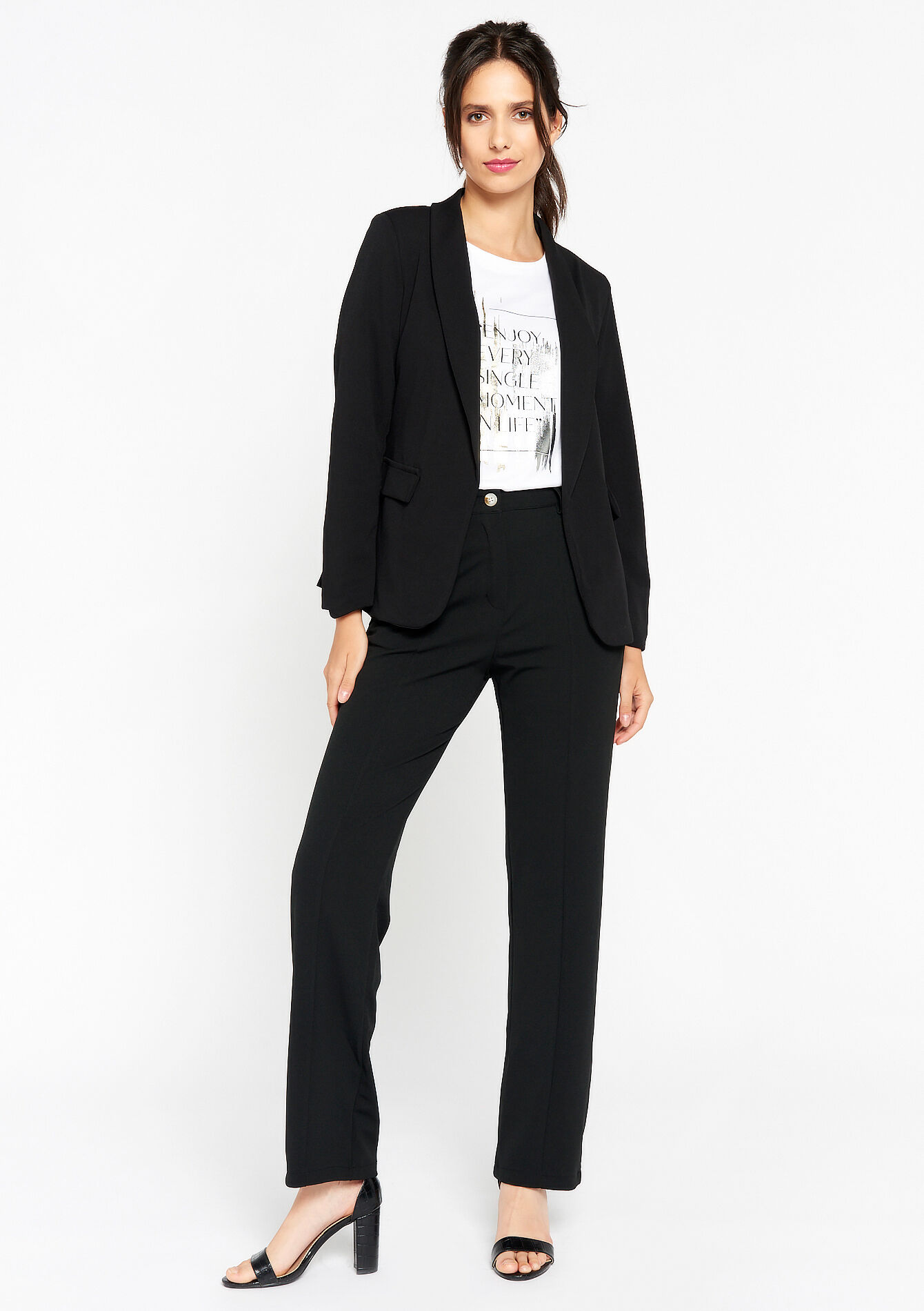 Blazer met smokingkraag, Blazer met smokingkraag - BLACK - 09100824_0503