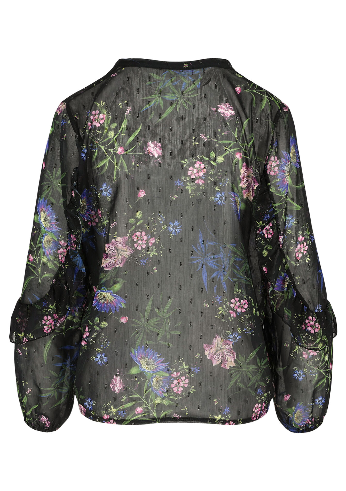 Losvallend bloemenhemd, Losvallend bloemenhemd - BLACK - 05702935_1119