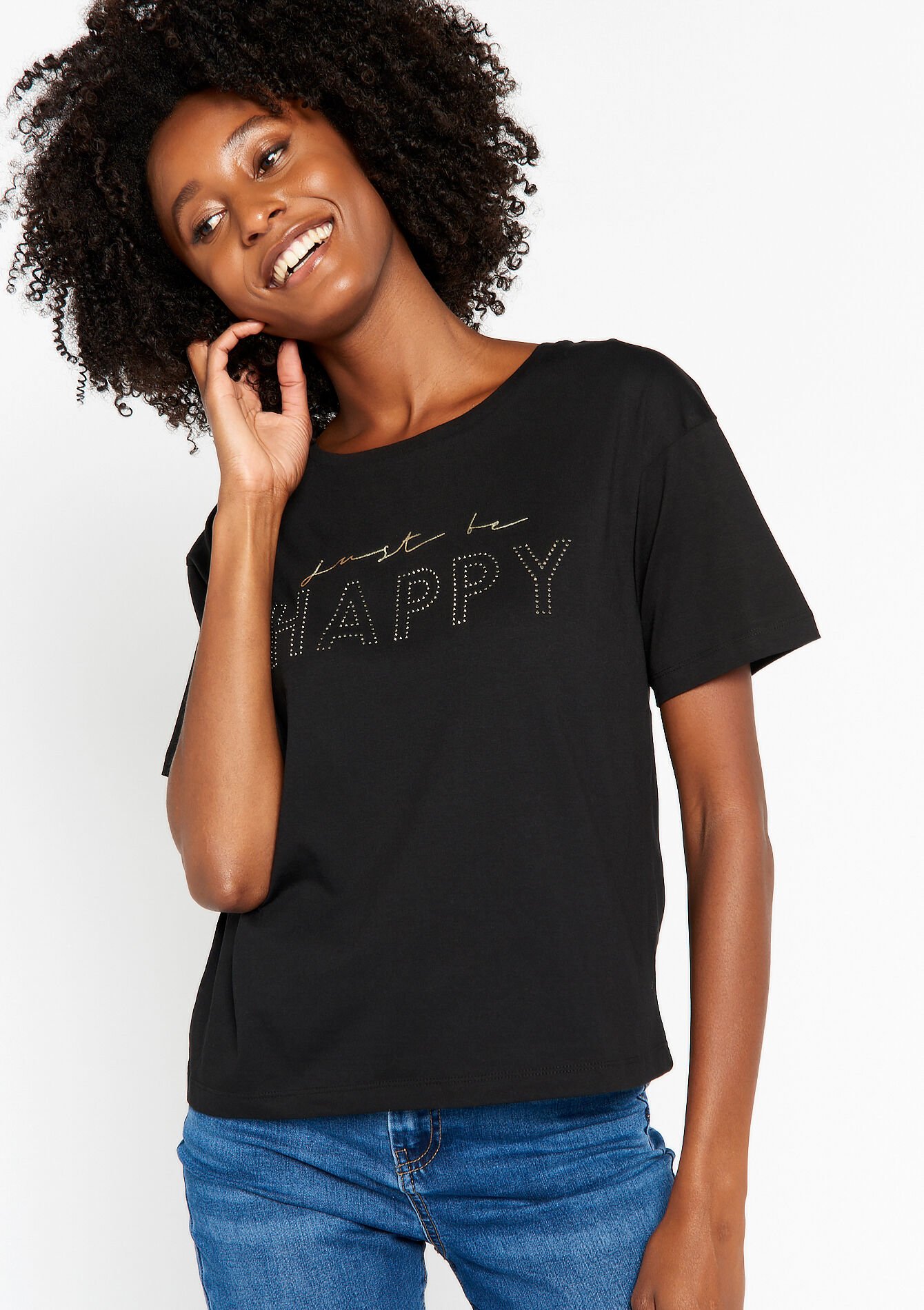 T-shirt with artwork, T-shirt with artwork - BLACK - 1077378