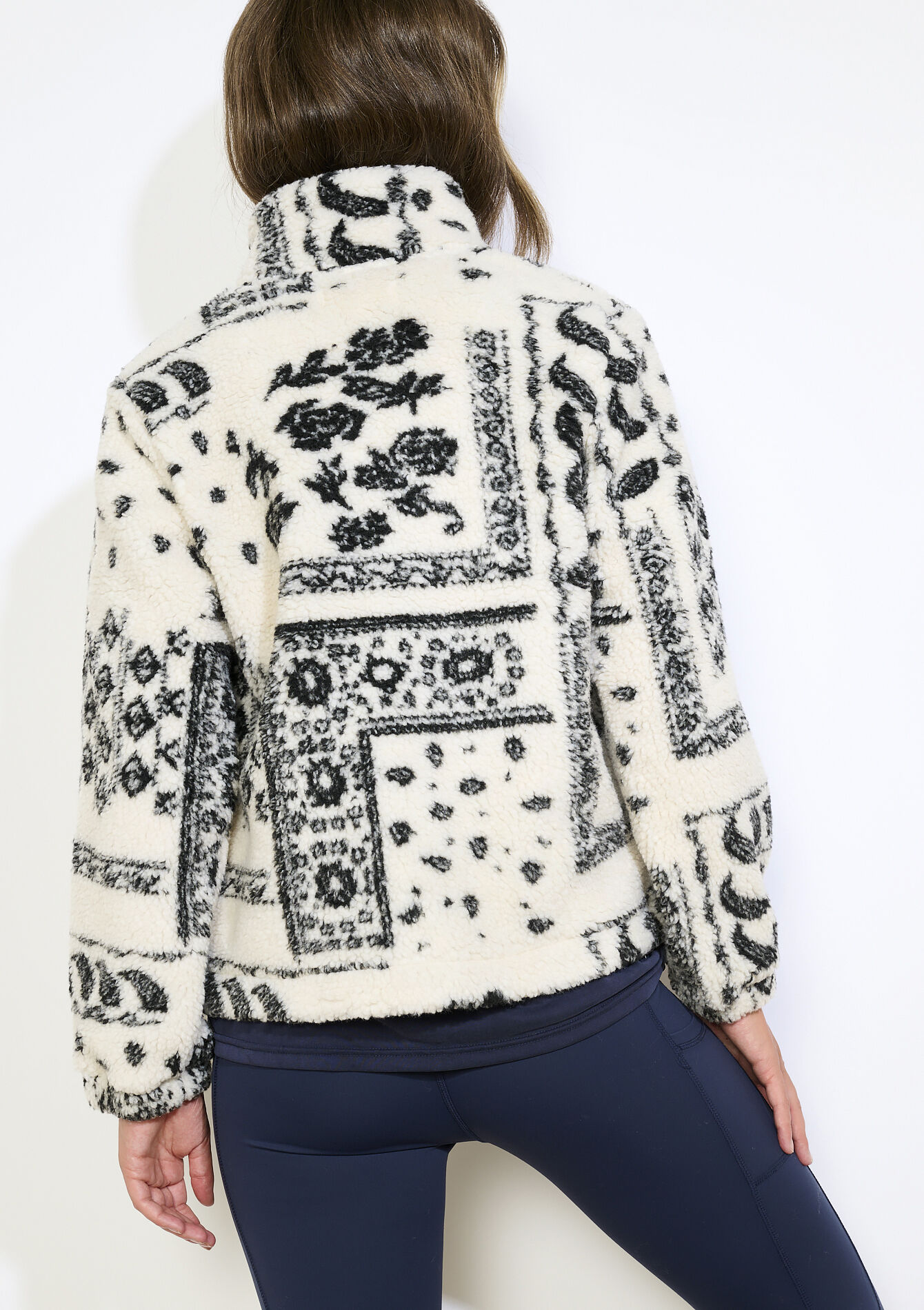 Fleece jas met print, Fleece jas met print - VANILLA WHITE - 15100352_1013