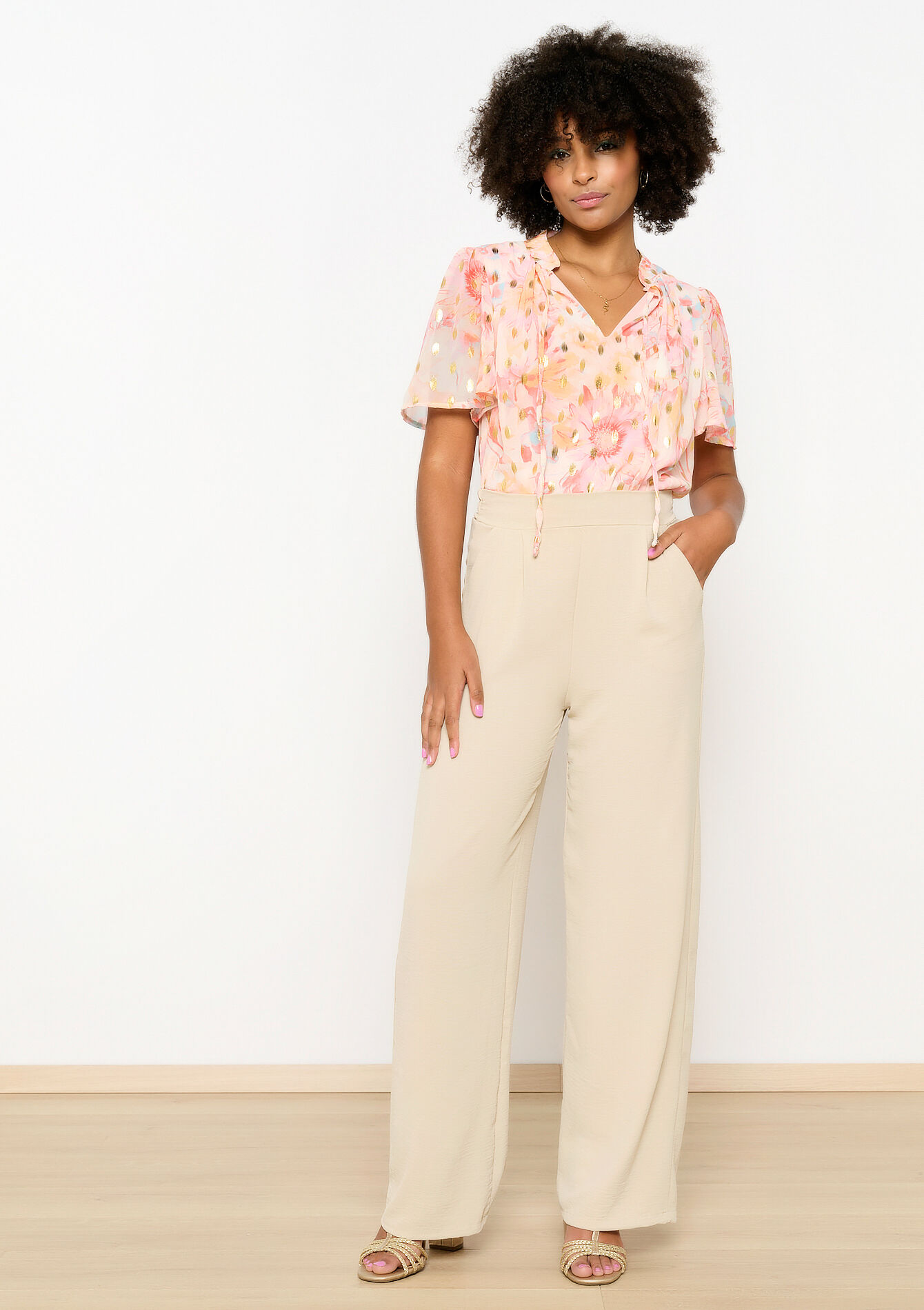 Wijde pantalon, Wijde pantalon - LT BEIGE - 06600821_2527