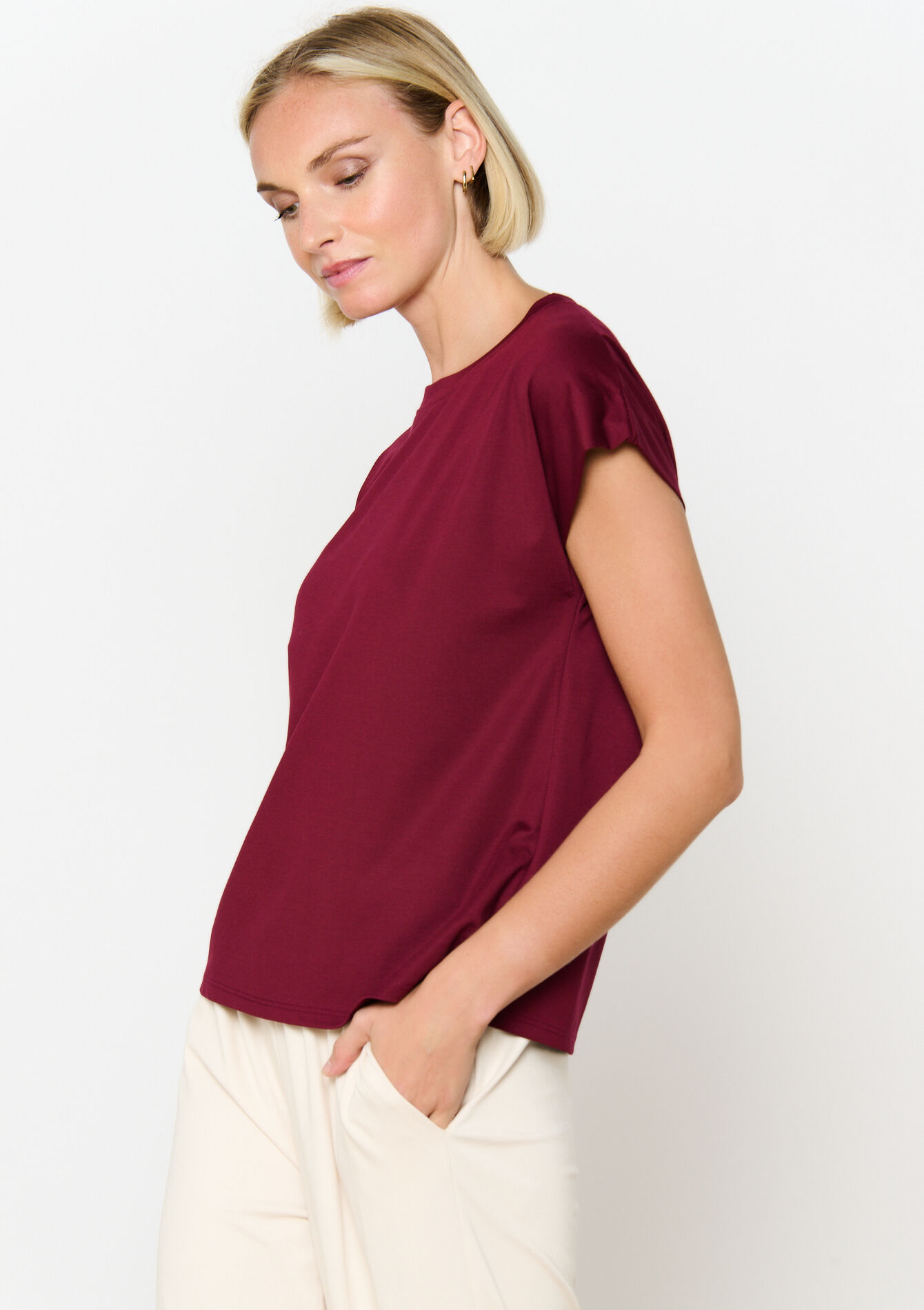 T-shirt met korte mouwen, T-shirt met korte mouwen - BORDEAU WINE - 02301683_1467