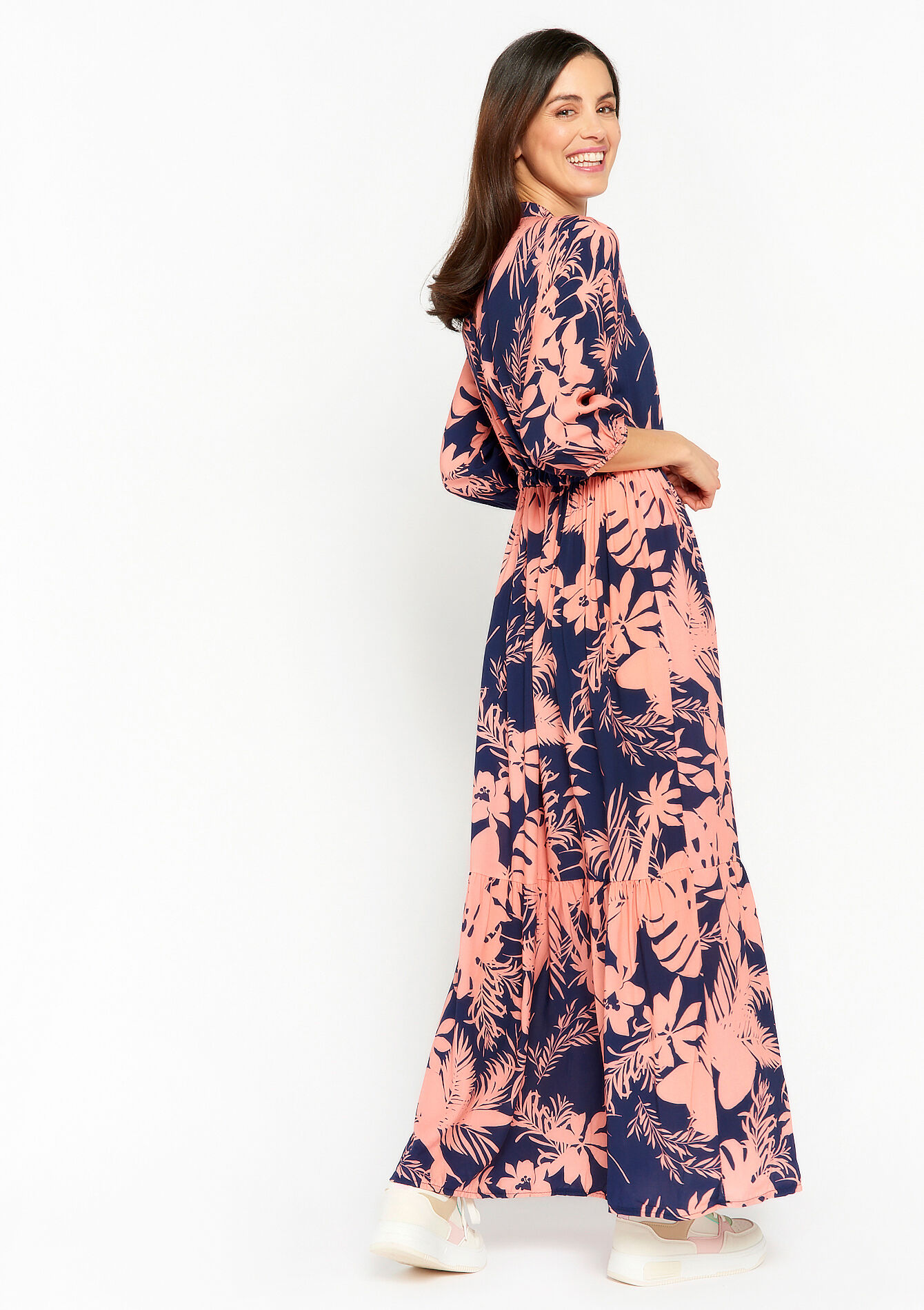 Maxi-jurk met bloemenprint, Maxi-jurk met bloemenprint - NAVY BASIC - 08601985_2723