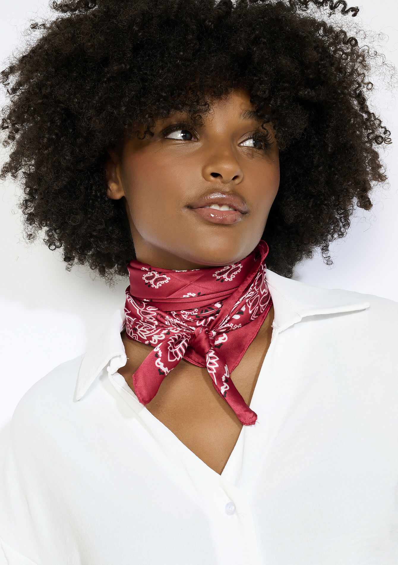Bandana sjaaltje met print, Bandana sjaaltje met print - RED LIPSTICK - 17101527_5310