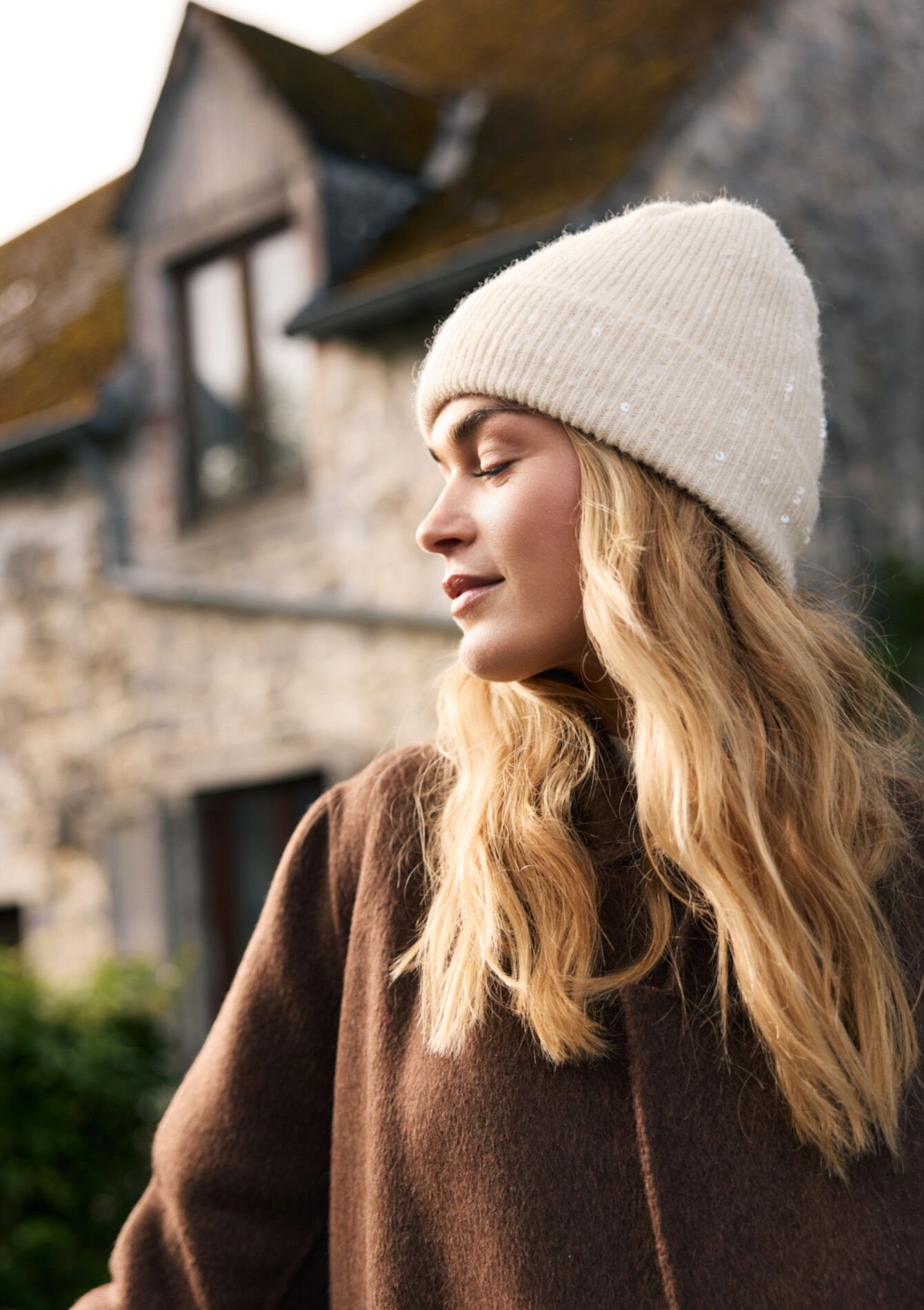 Ribbed knit beanie, Ribbed knit beanie - VANILLA WHITE - 17002180_1013