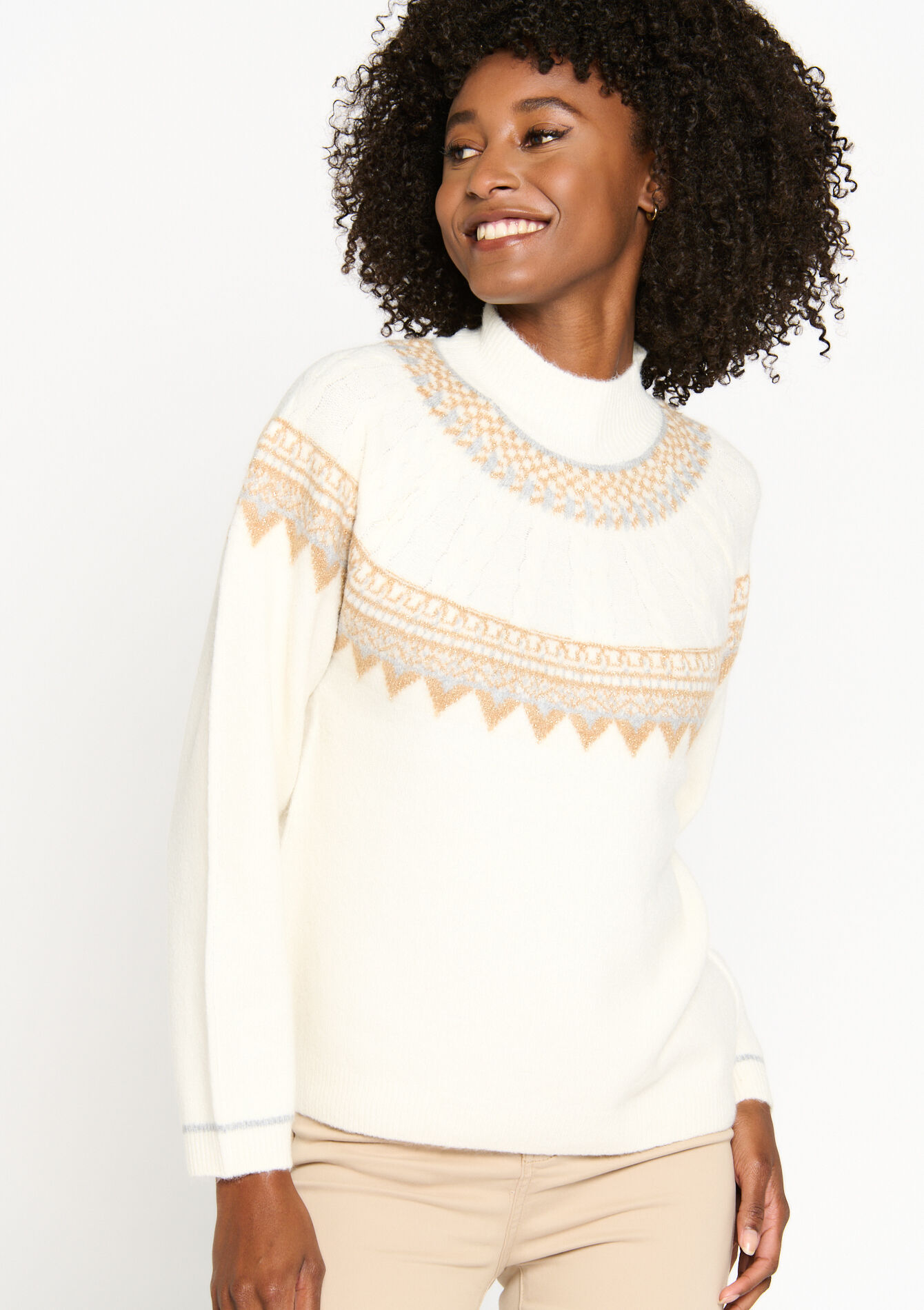 Jacquard pullover, Jacquard pullover - VANILLA WHITE - 04101055_1013