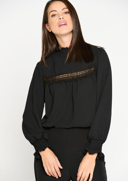 Blouse with embroidery - BLACK - 05702084_1119