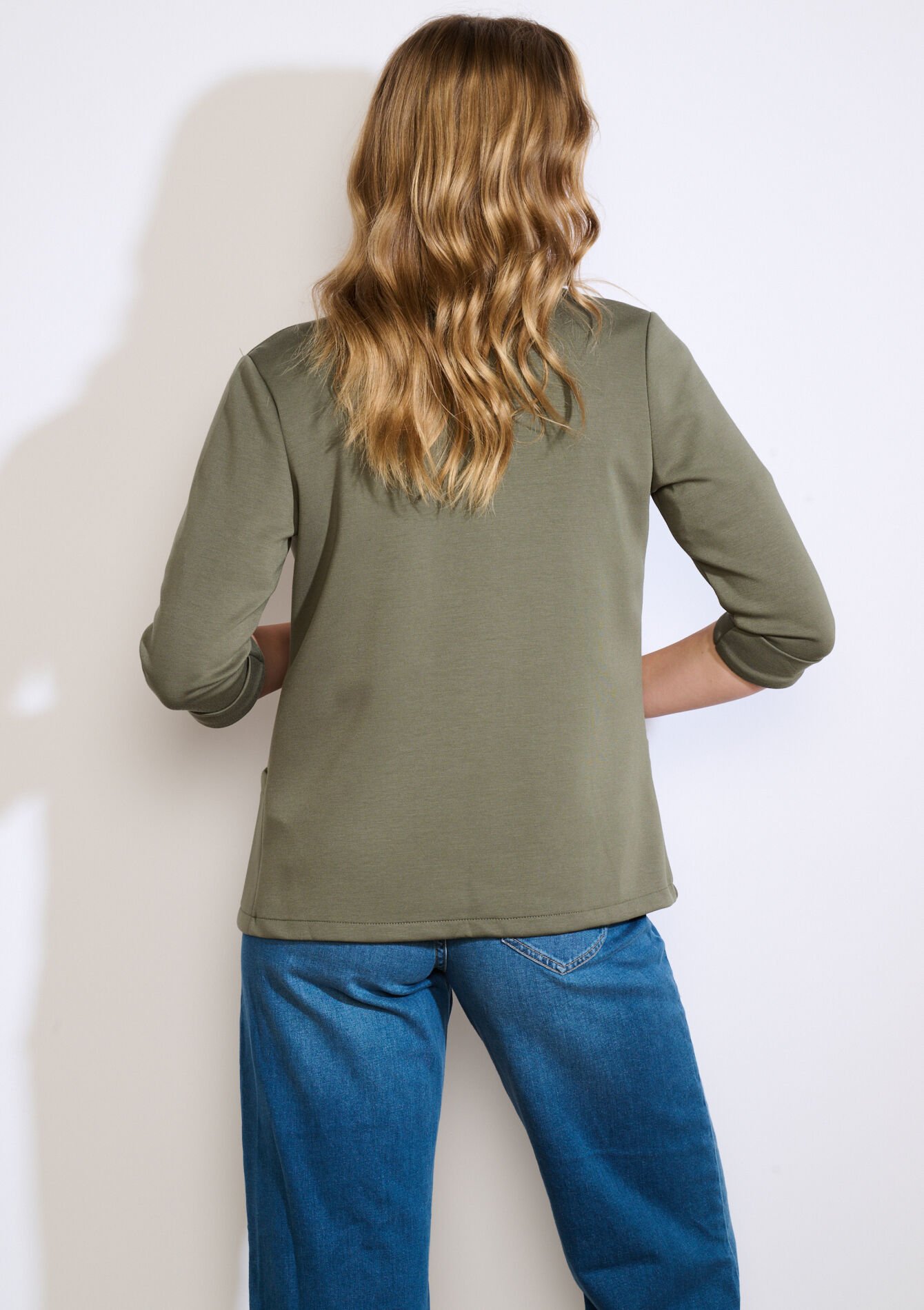 Soepele gestructureerde blazer, Soepele gestructureerde blazer - KHAKI MED - 09101090_4327